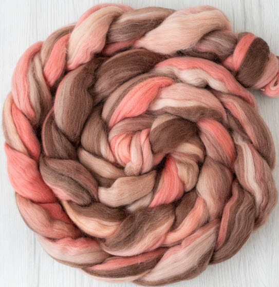 Extra fine merino wool roving 19microns, blended colors wool combed top, sainte victoire,  2 oz