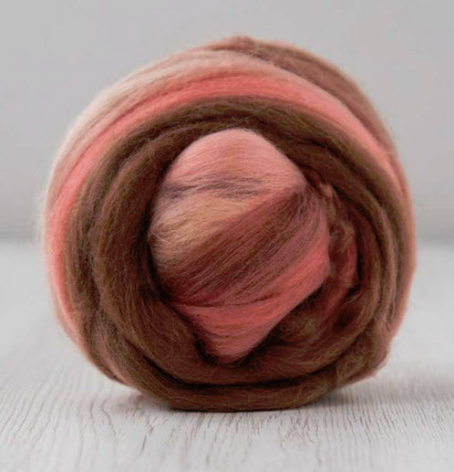 Extra fine merino wool roving 19microns, blended colors wool combed top, sainte victoire,  2 oz