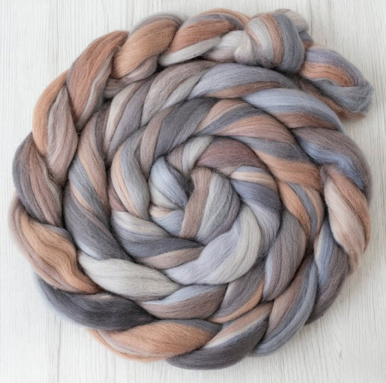 Extra fine merino wool roving 19microns, blended colors wool combed top, dance lesson,  2 oz