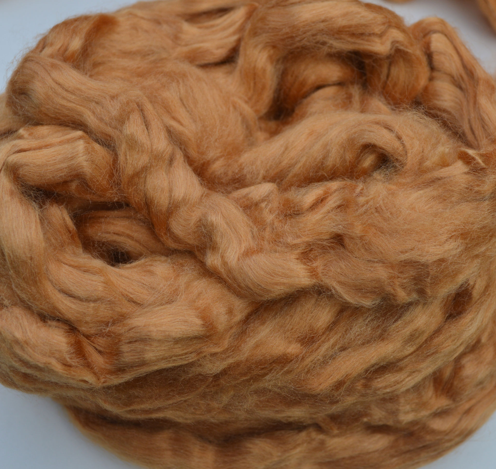 Red eri silk  roving, tops, sliver, silk fiber for spinning, felting 1oz, 2oz