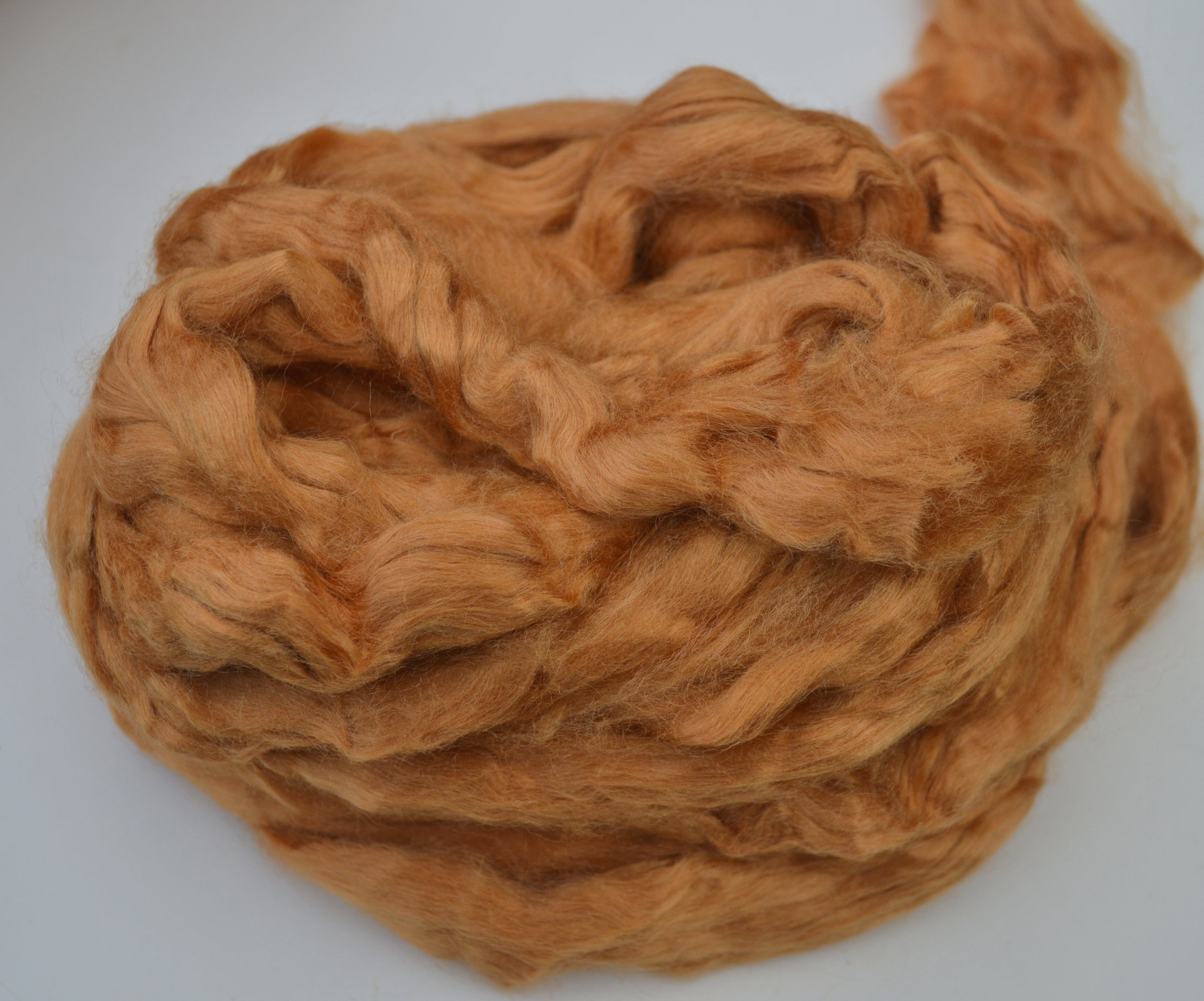 Red eri silk  roving, tops, sliver, silk fiber for spinning, felting 1oz, 2oz