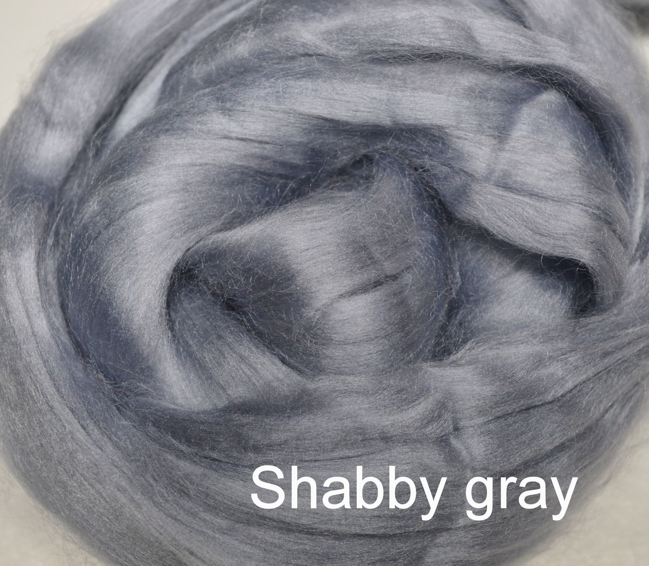 Gray viscose fiber roving top 2oz fiber for felting spinning art batts.
