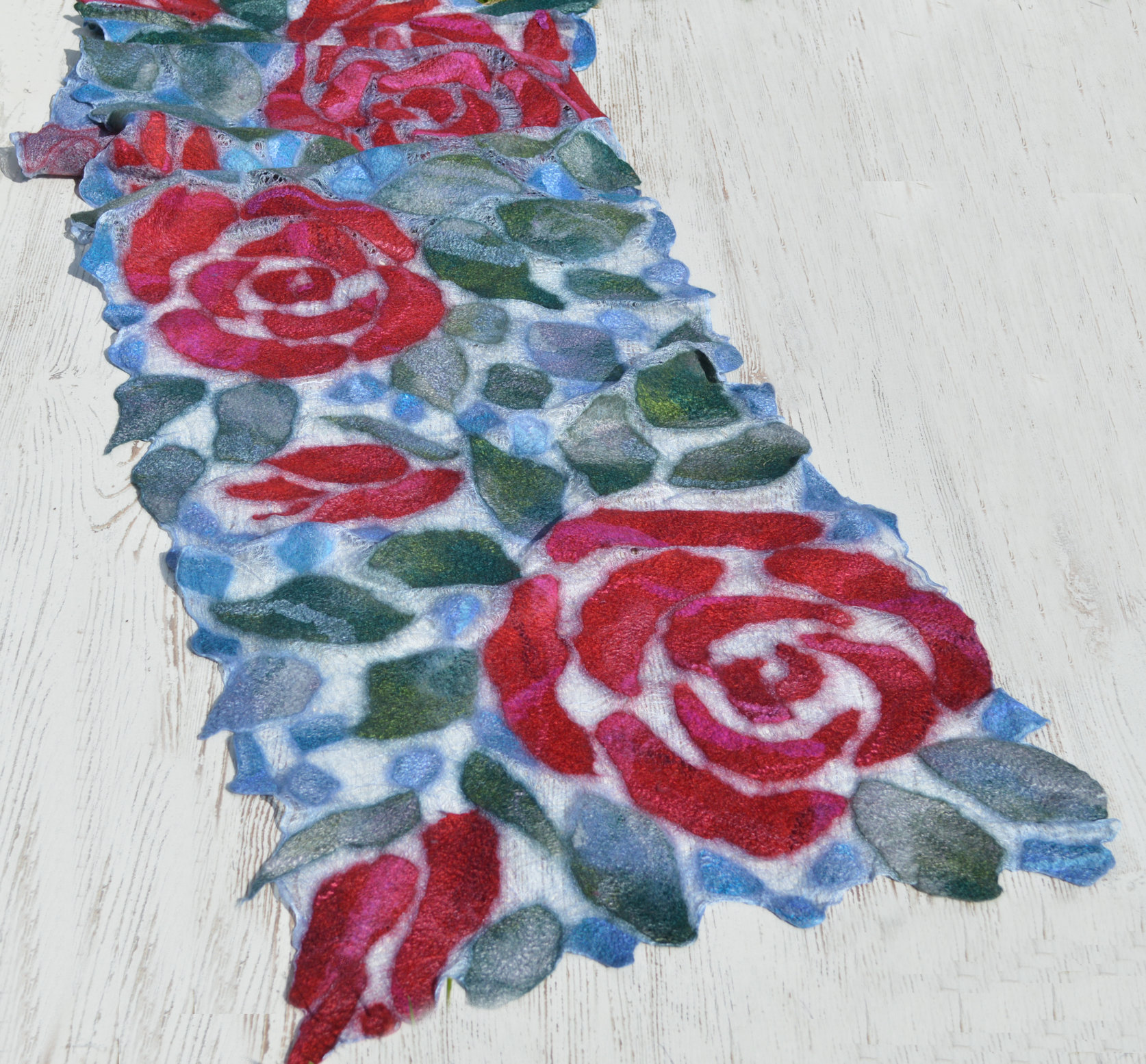 Silk, wool felted scarf, nuno felted  wrap,  shawl, OOAK
