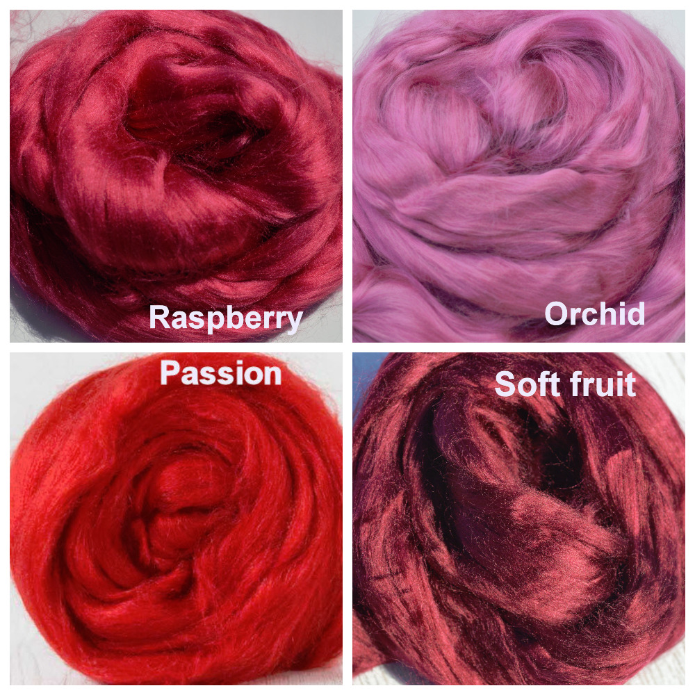 Viscose fiber roving red  2oz  fiber for felting spinning art batts