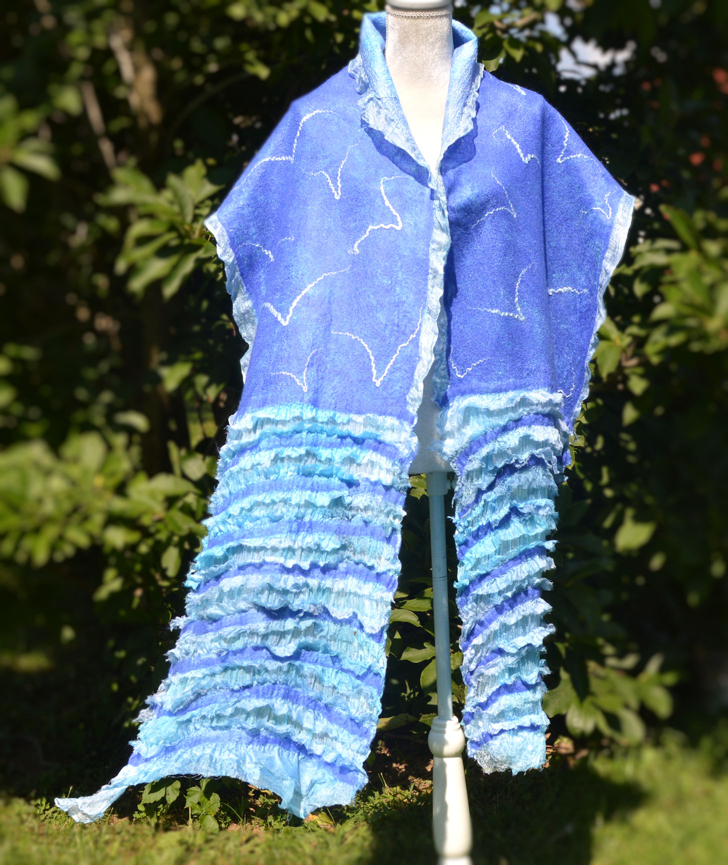 Handcrafted Blue Textured Scarf
