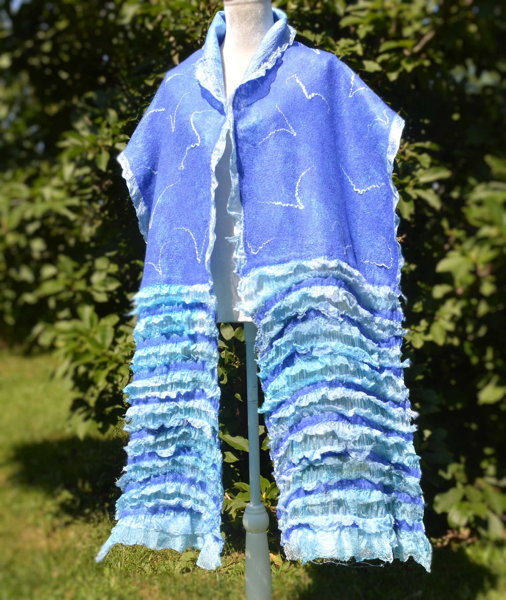 Handcrafted Blue Textured Scarf