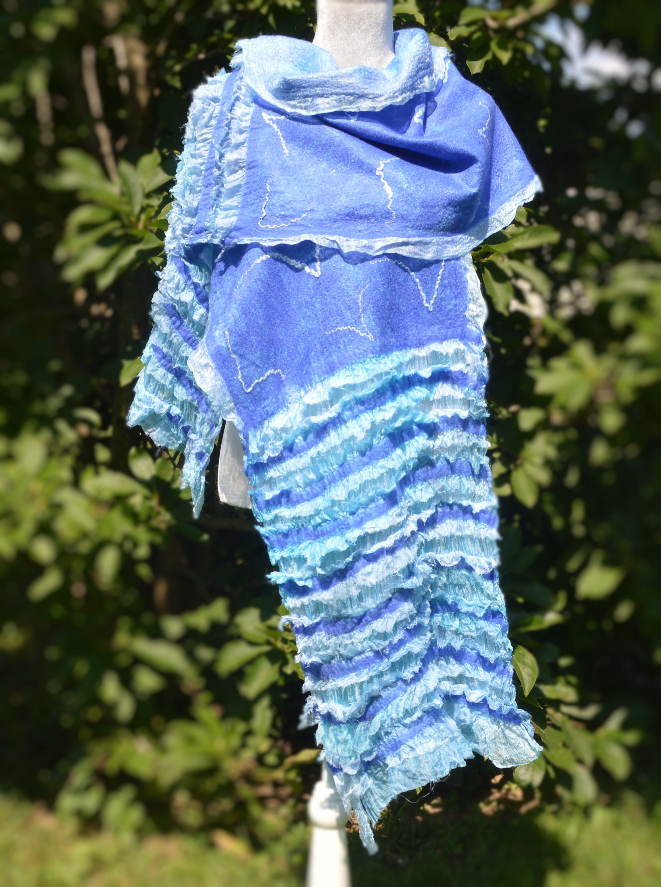 Handcrafted Blue Textured Scarf