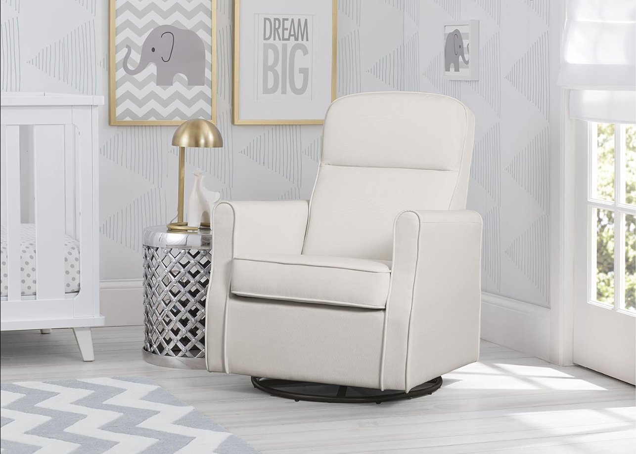 Blair Slim Nursery Glider Swivel Rocker Chair, Cream