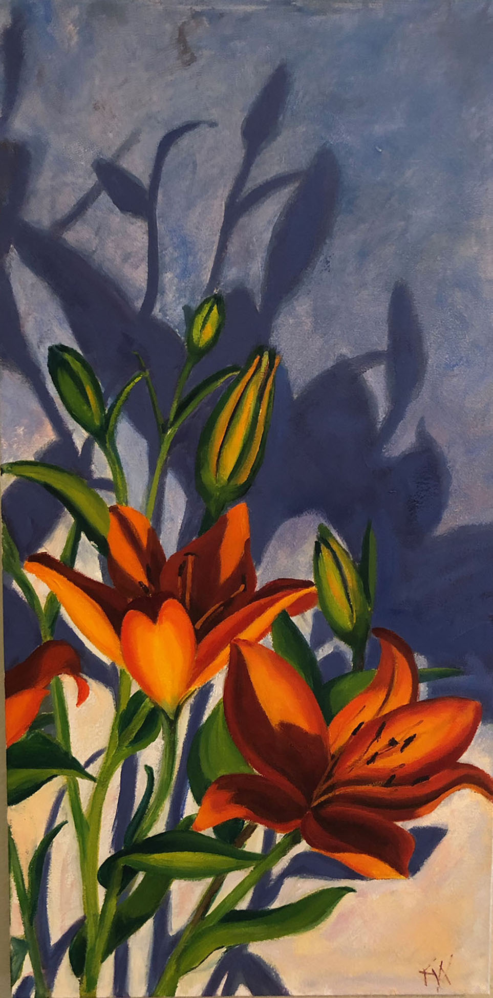 Lilies with shadows
