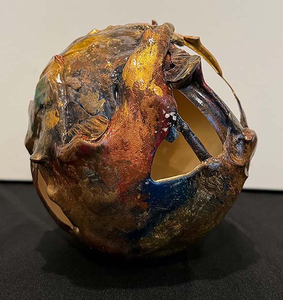Gold and blue sphere - small