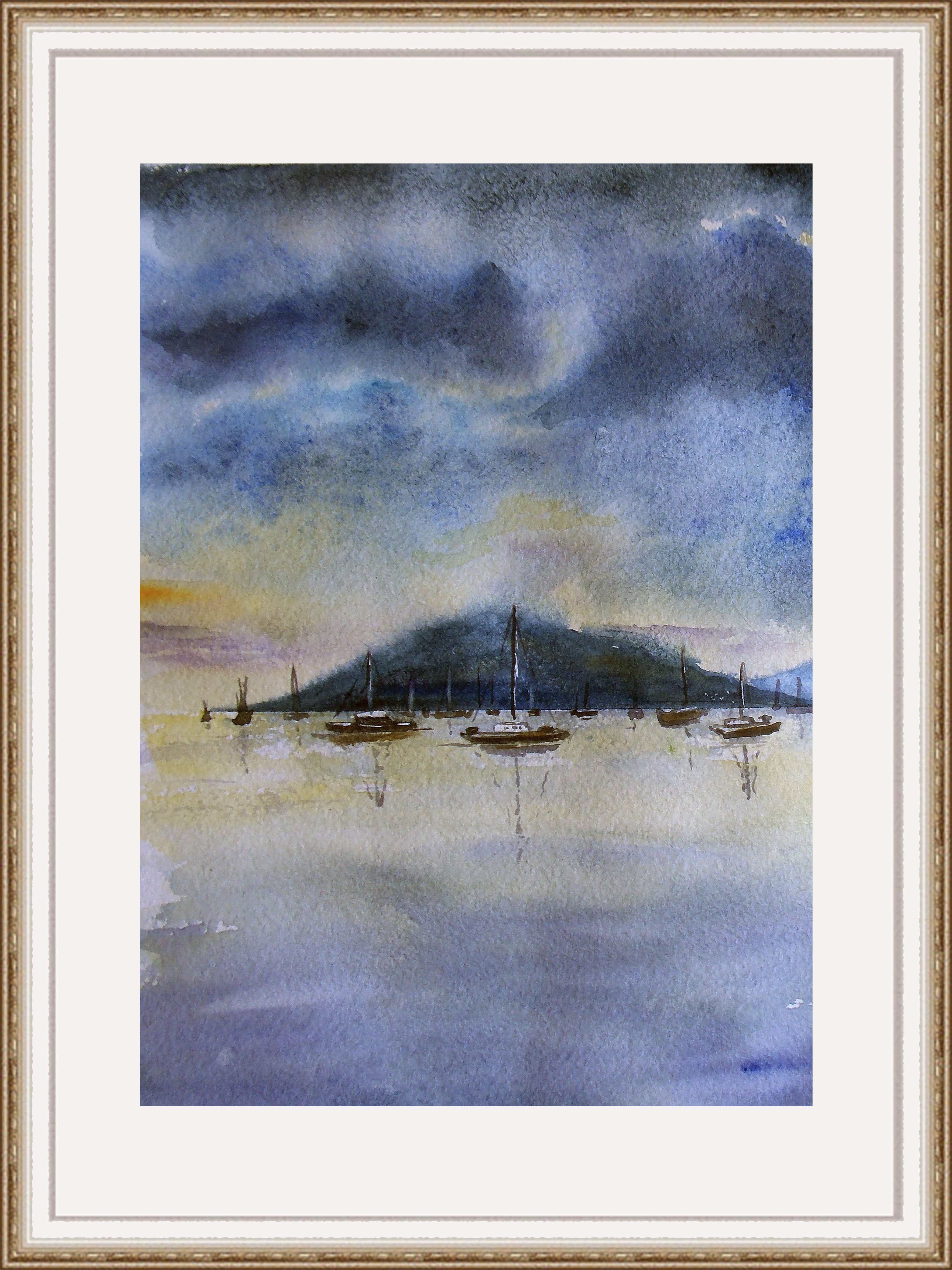 Set of 2 paintings Sea sunset