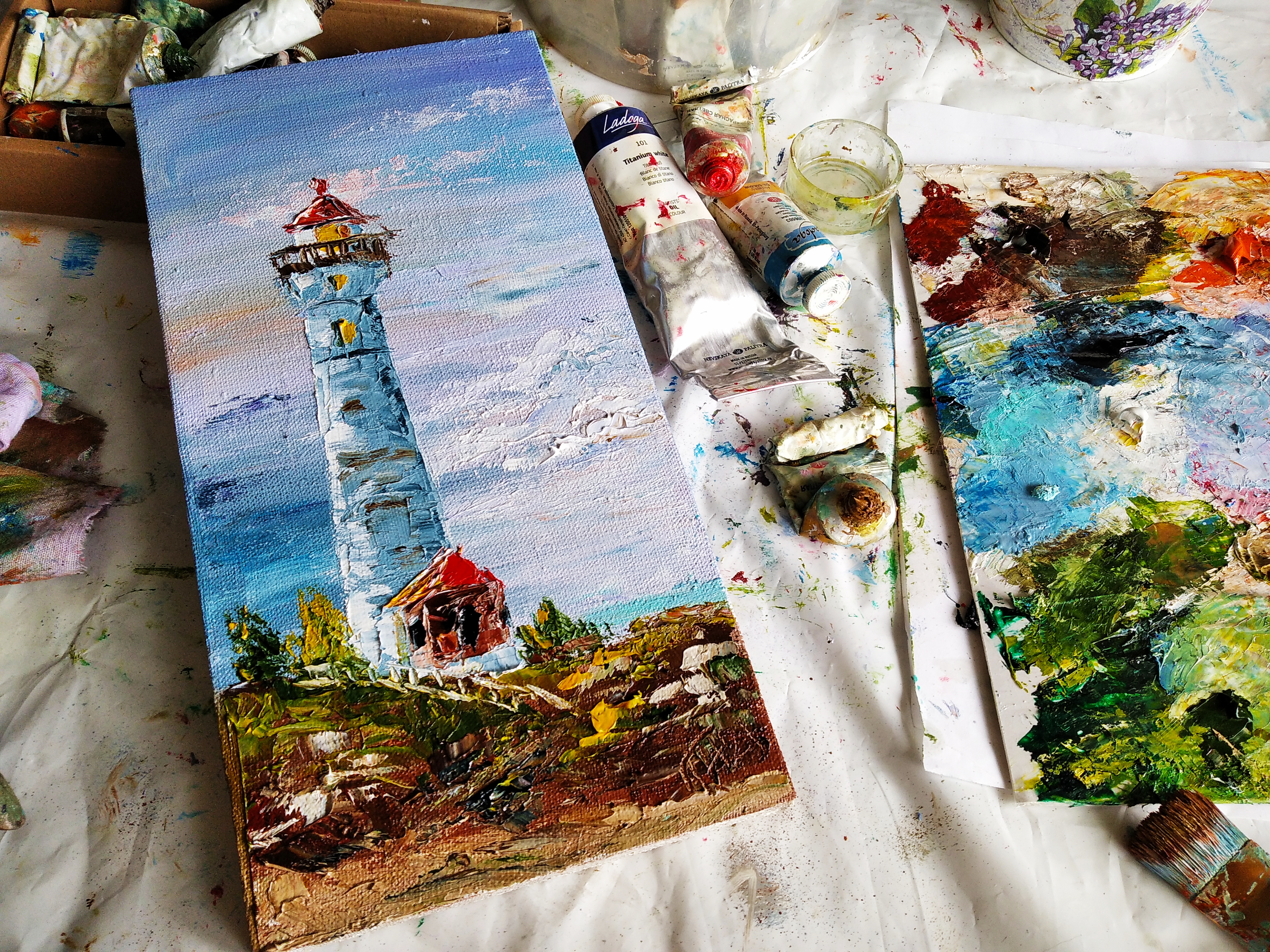 Рainting with a lighthouse