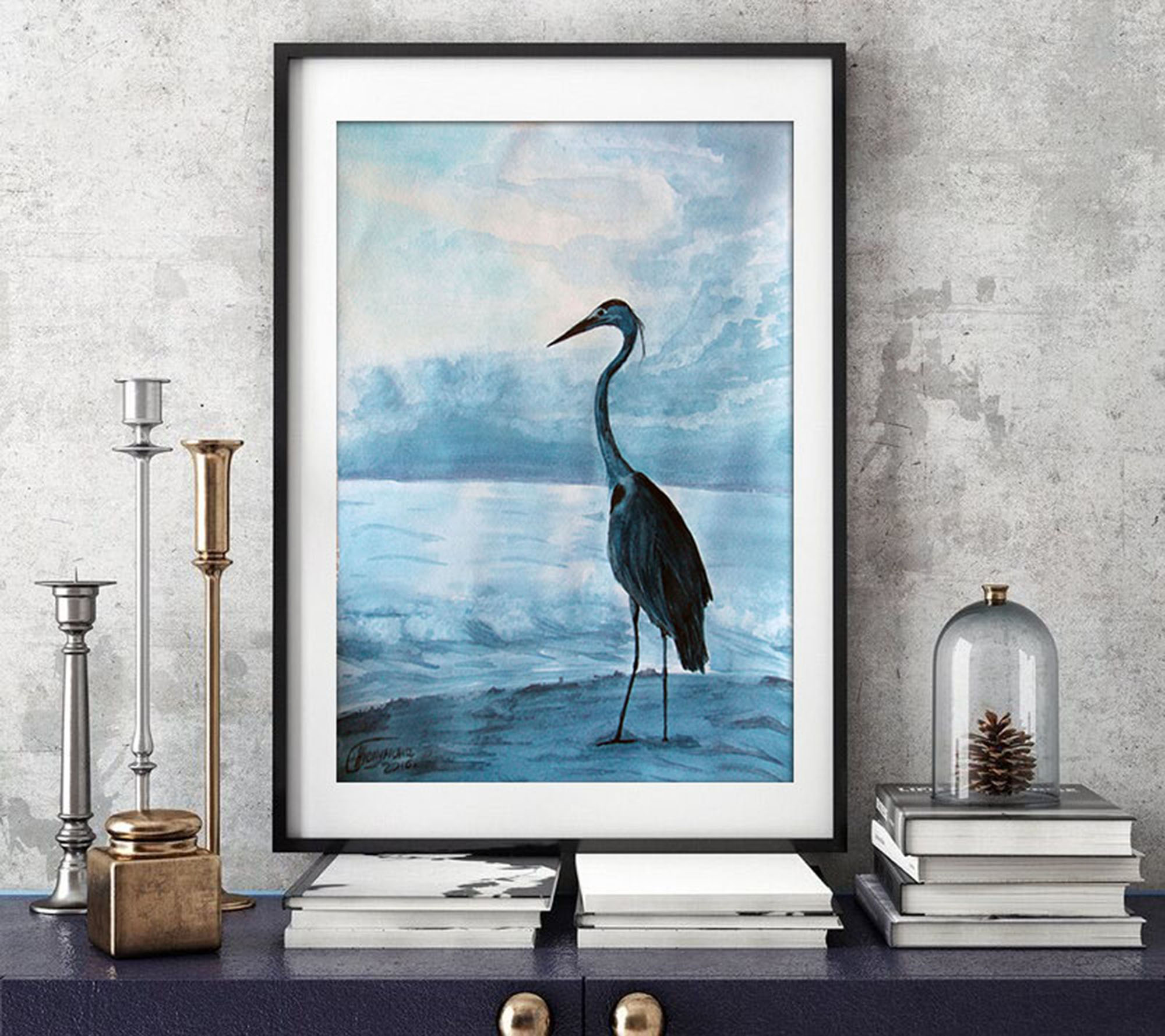 Seeing off the evening, Herons