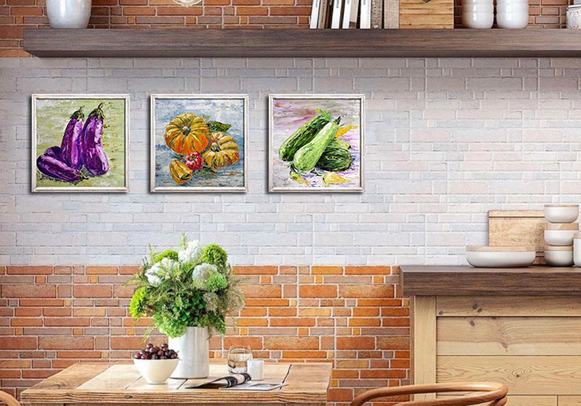 3 vegetable paintings