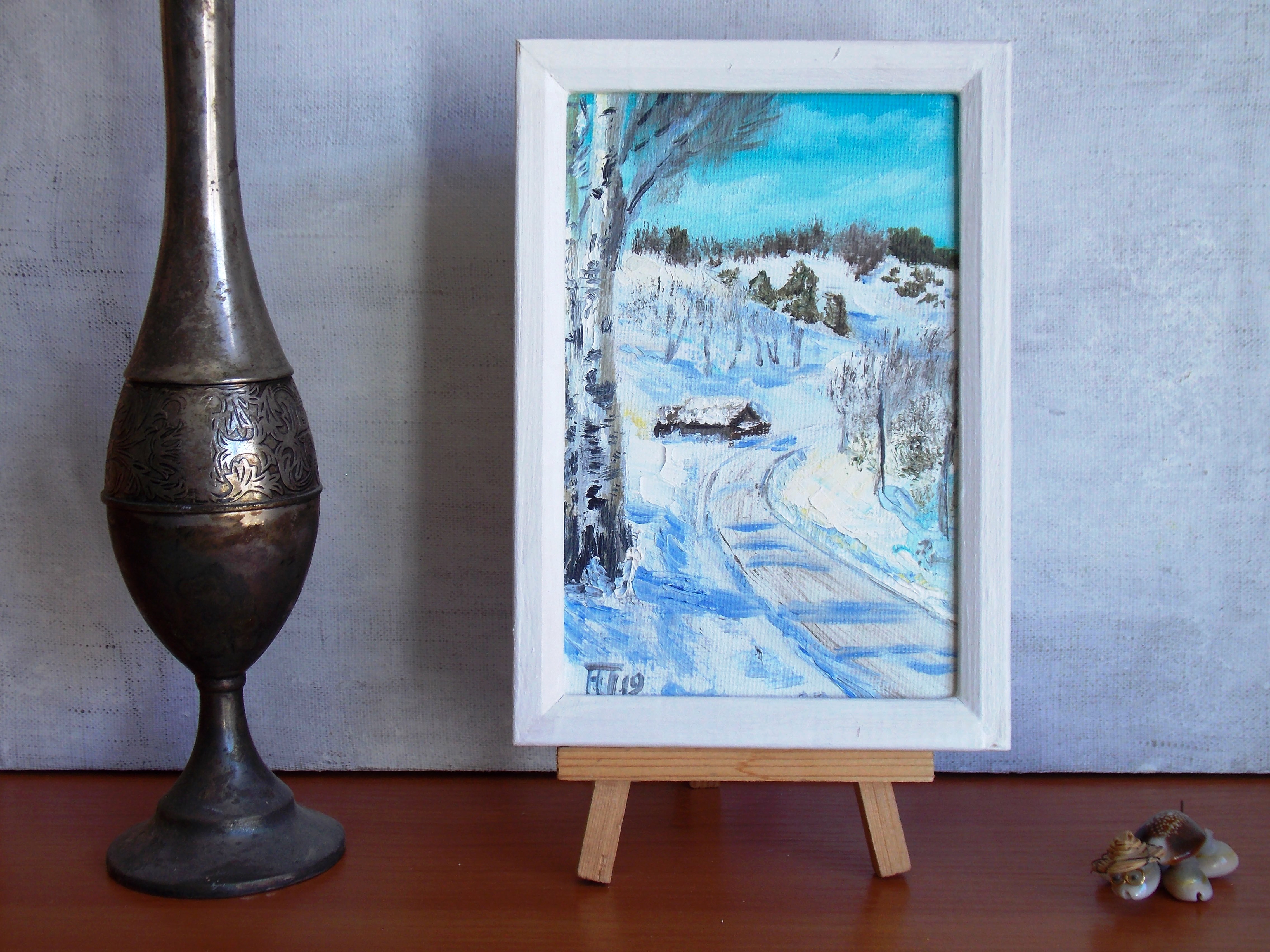 Winter village landscape