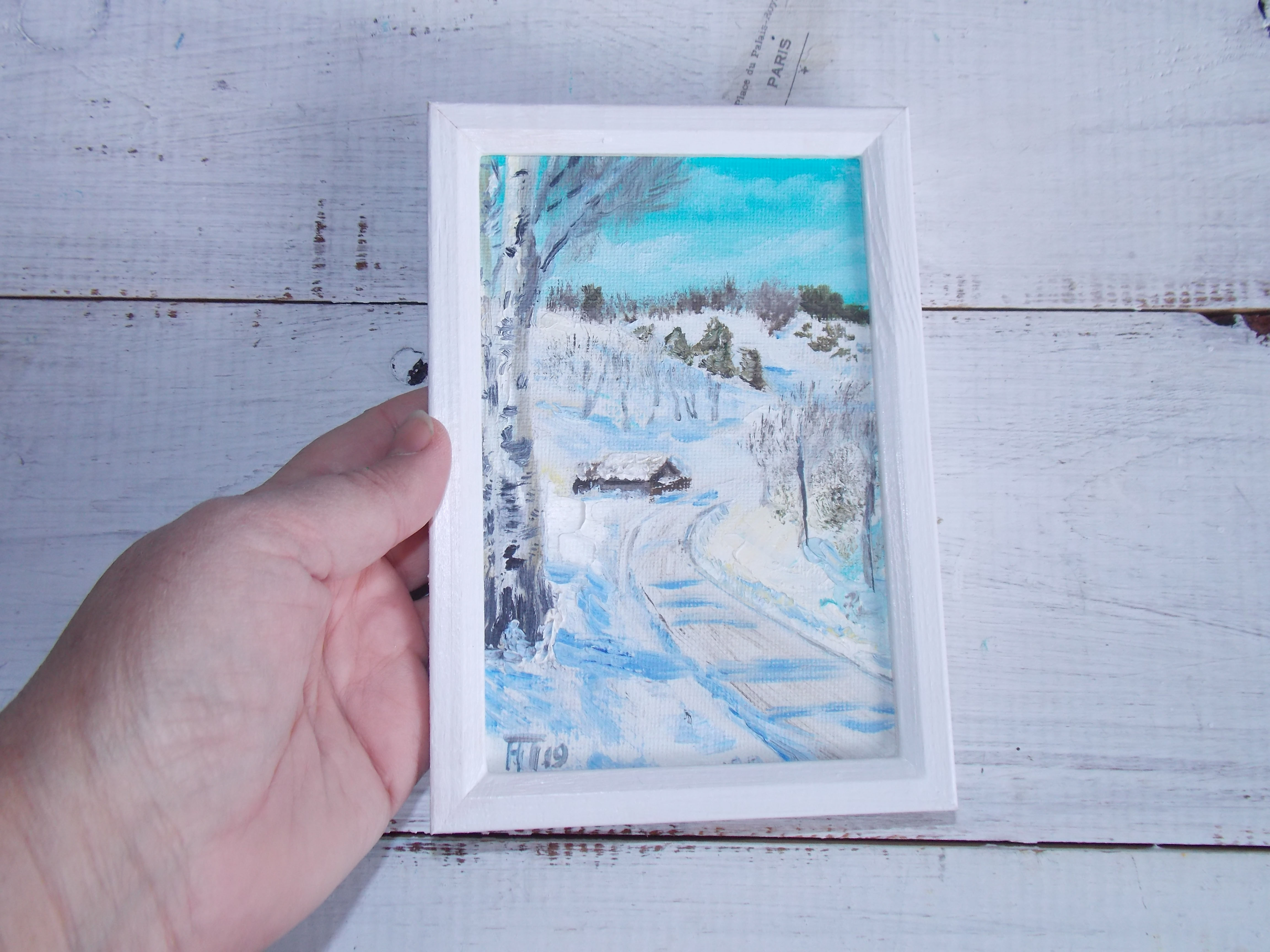 Winter village landscape