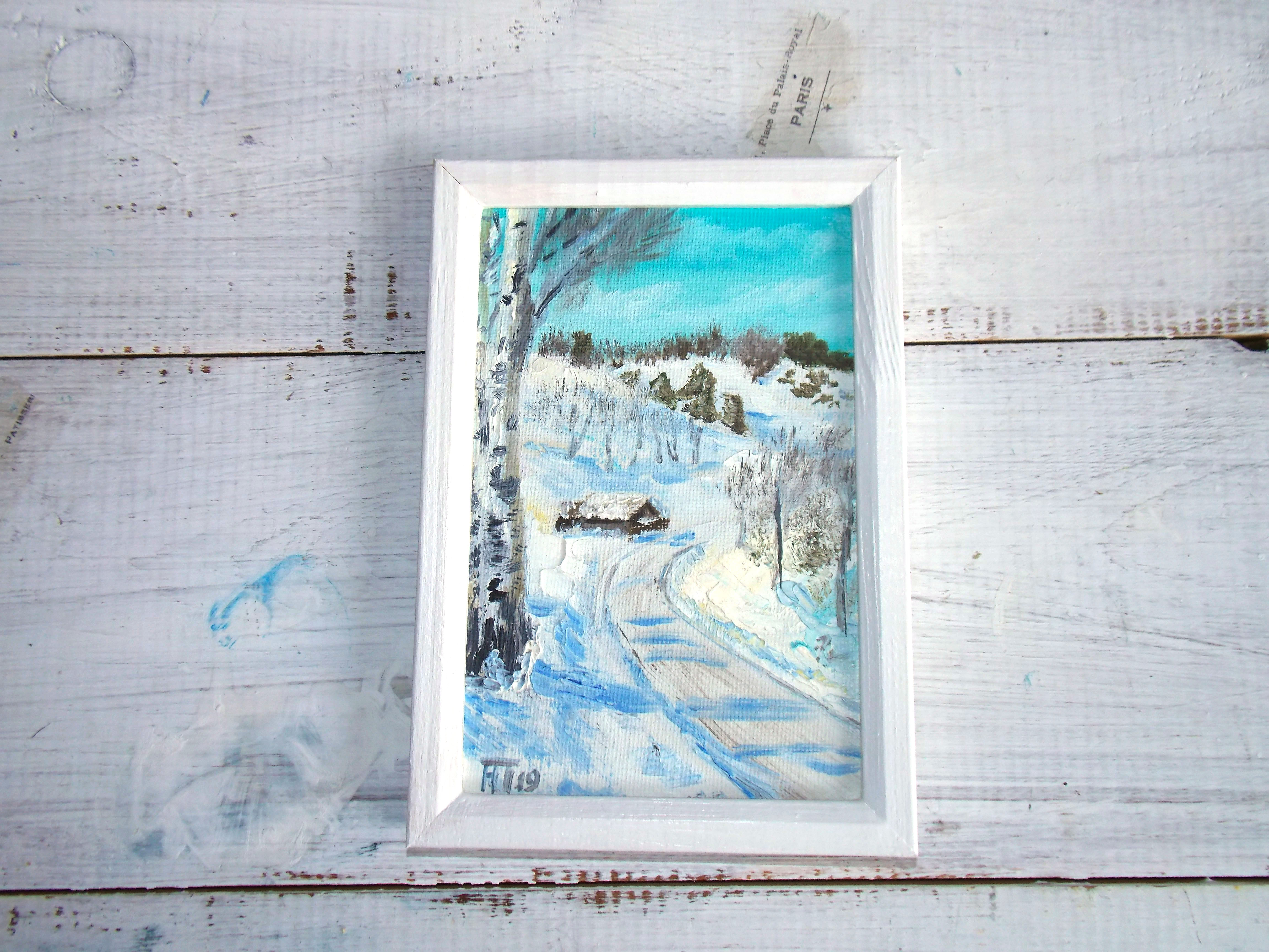 Winter village landscape
