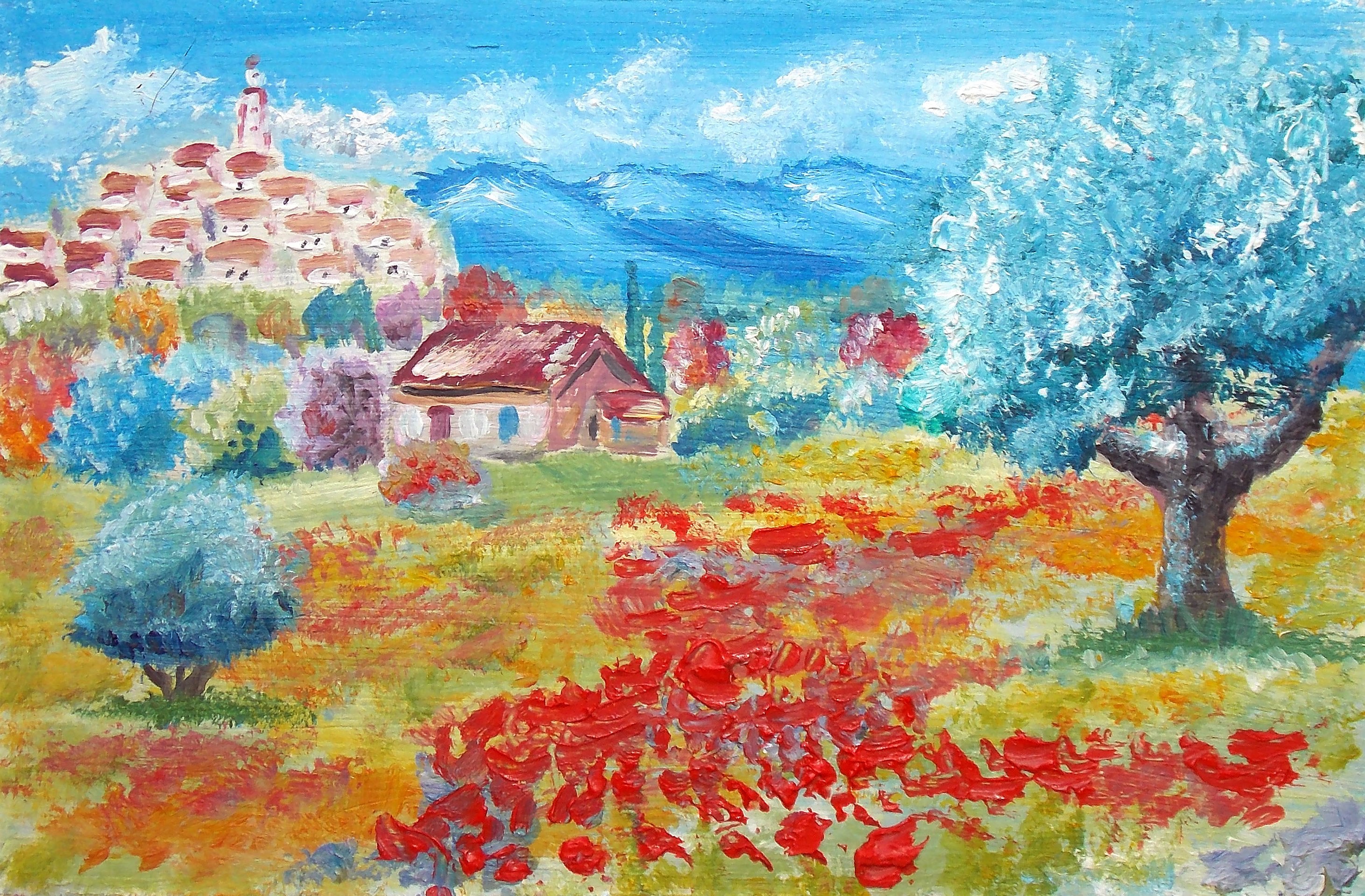 Landscape with poppies