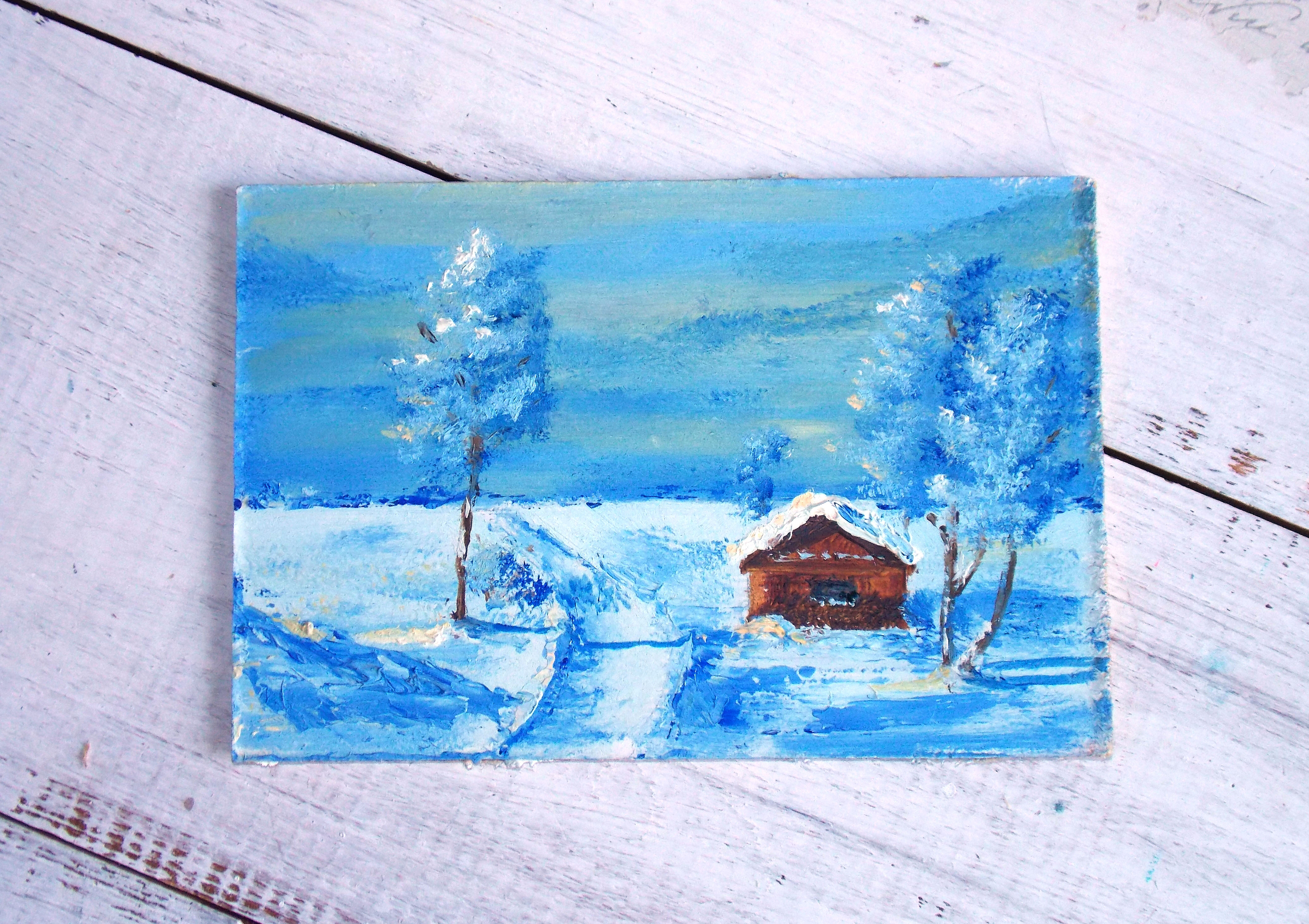 Winter blue landscape