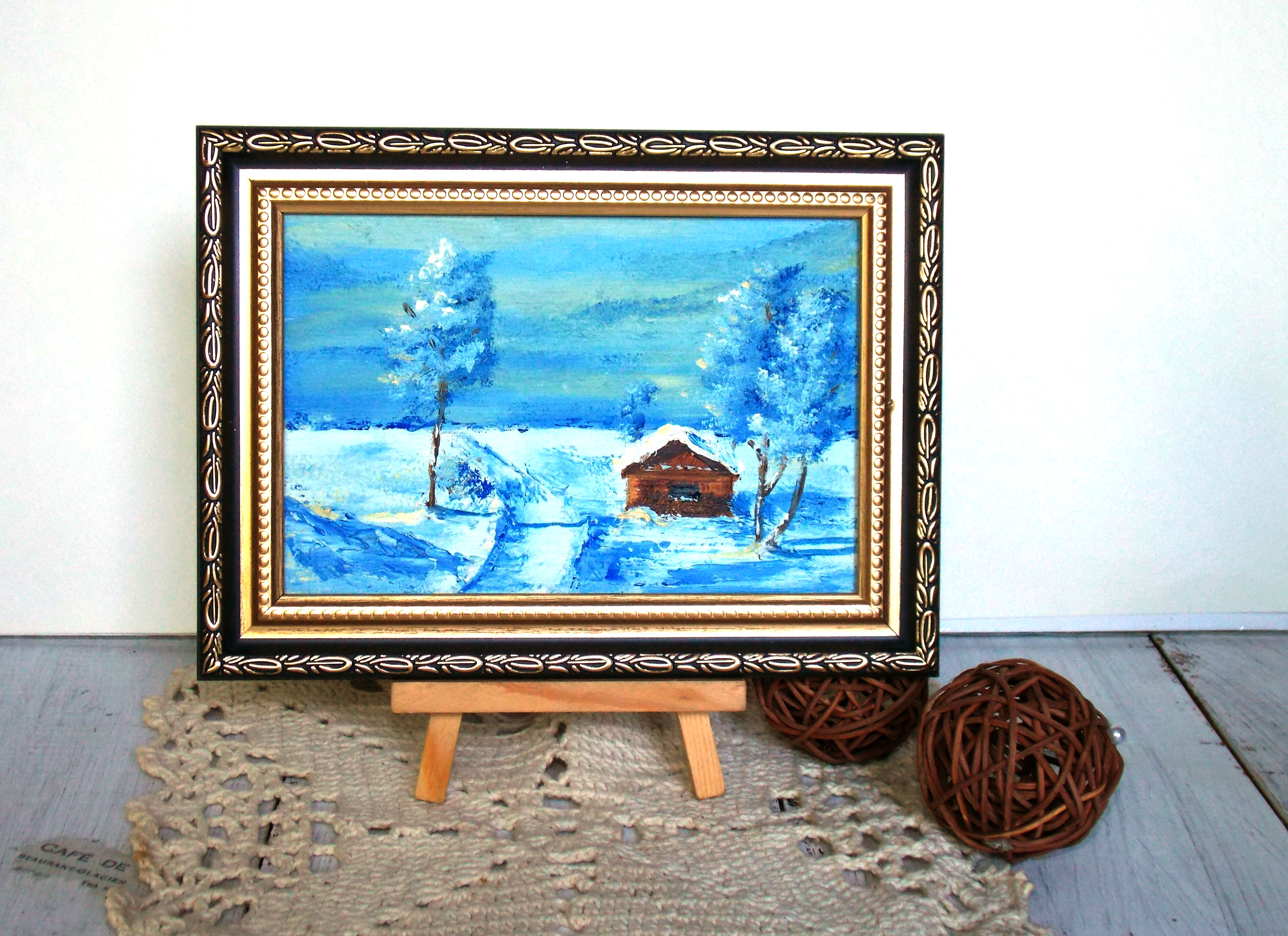 Winter blue landscape