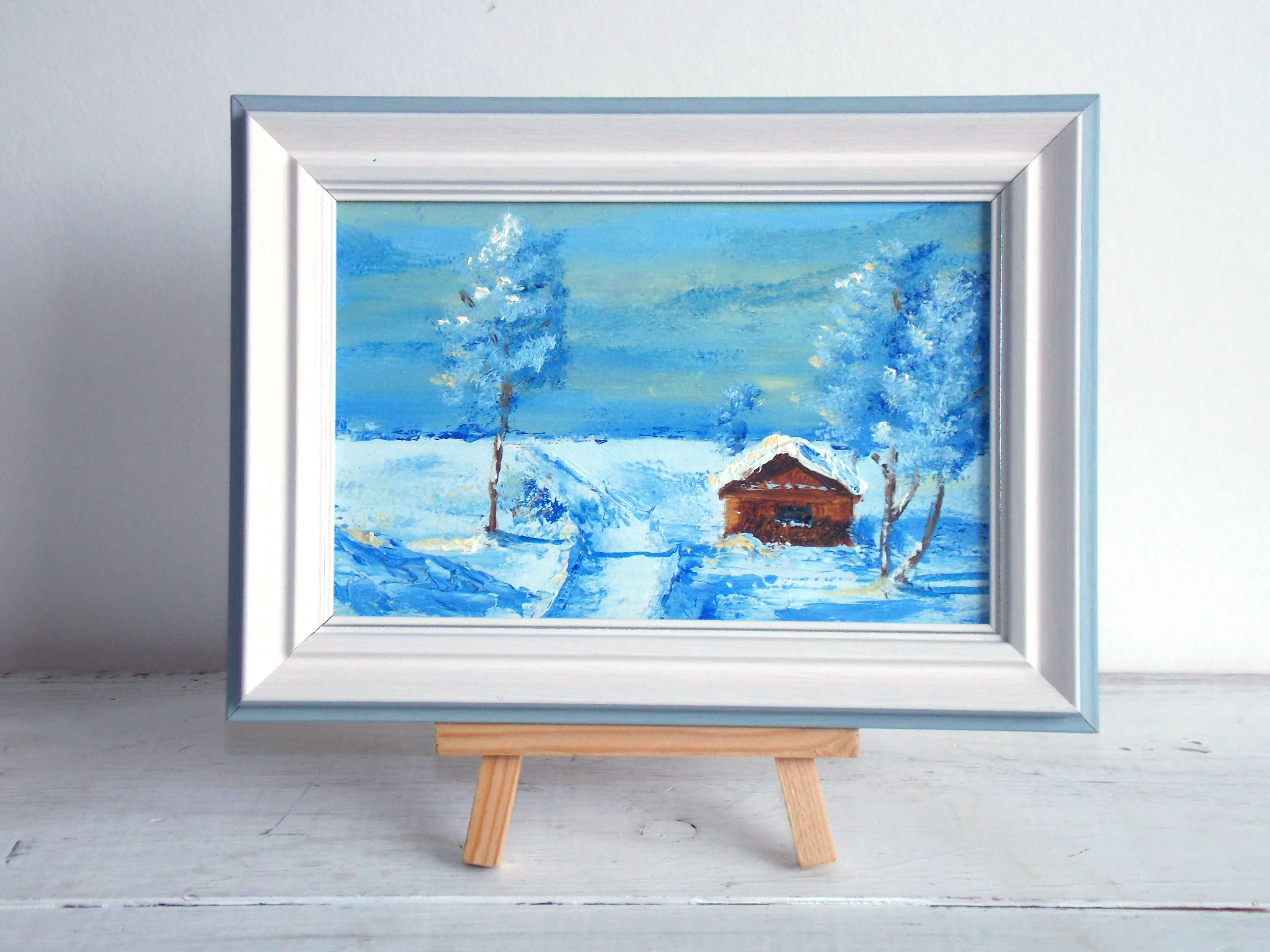 Winter blue landscape