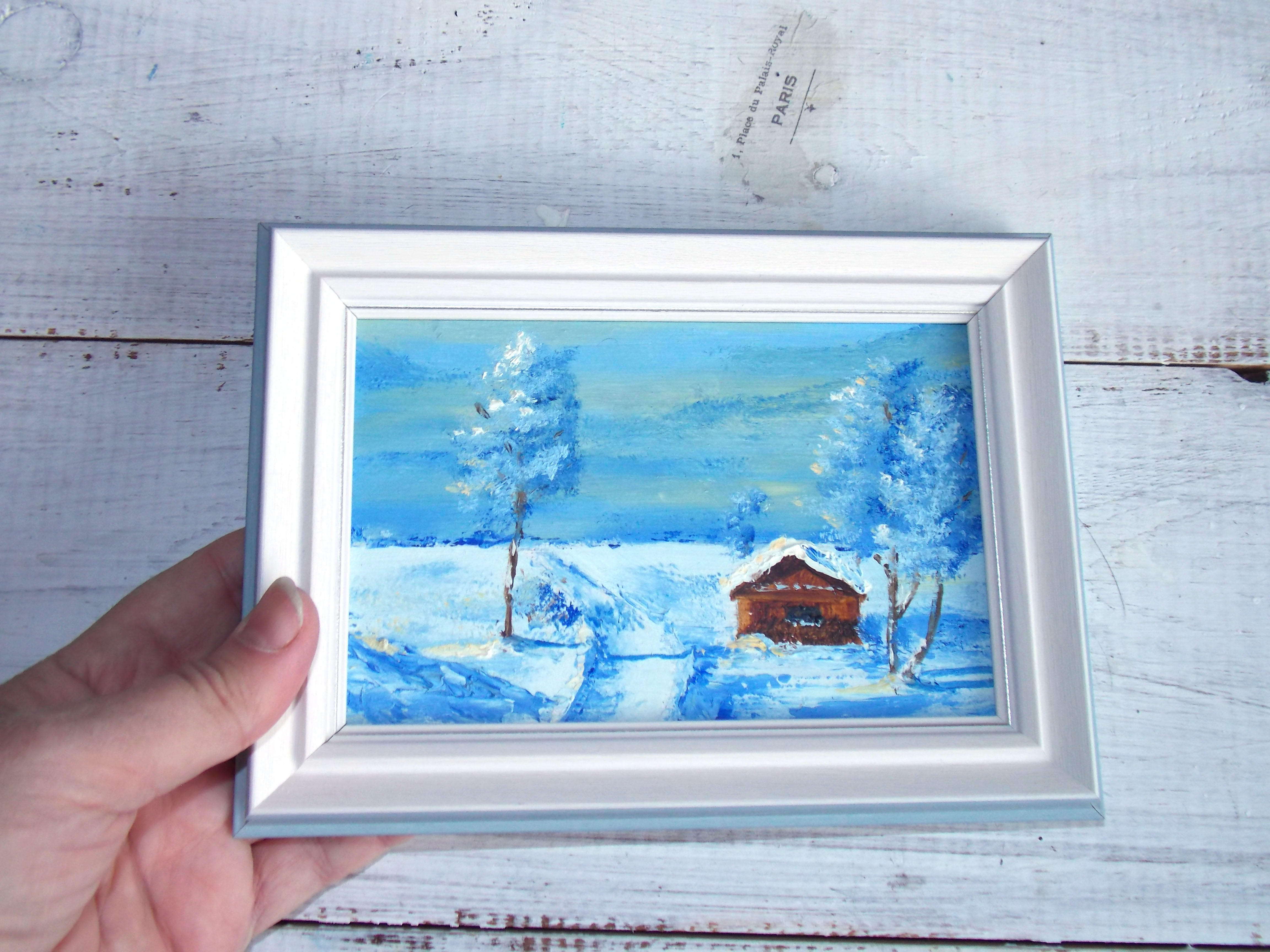 Winter blue landscape