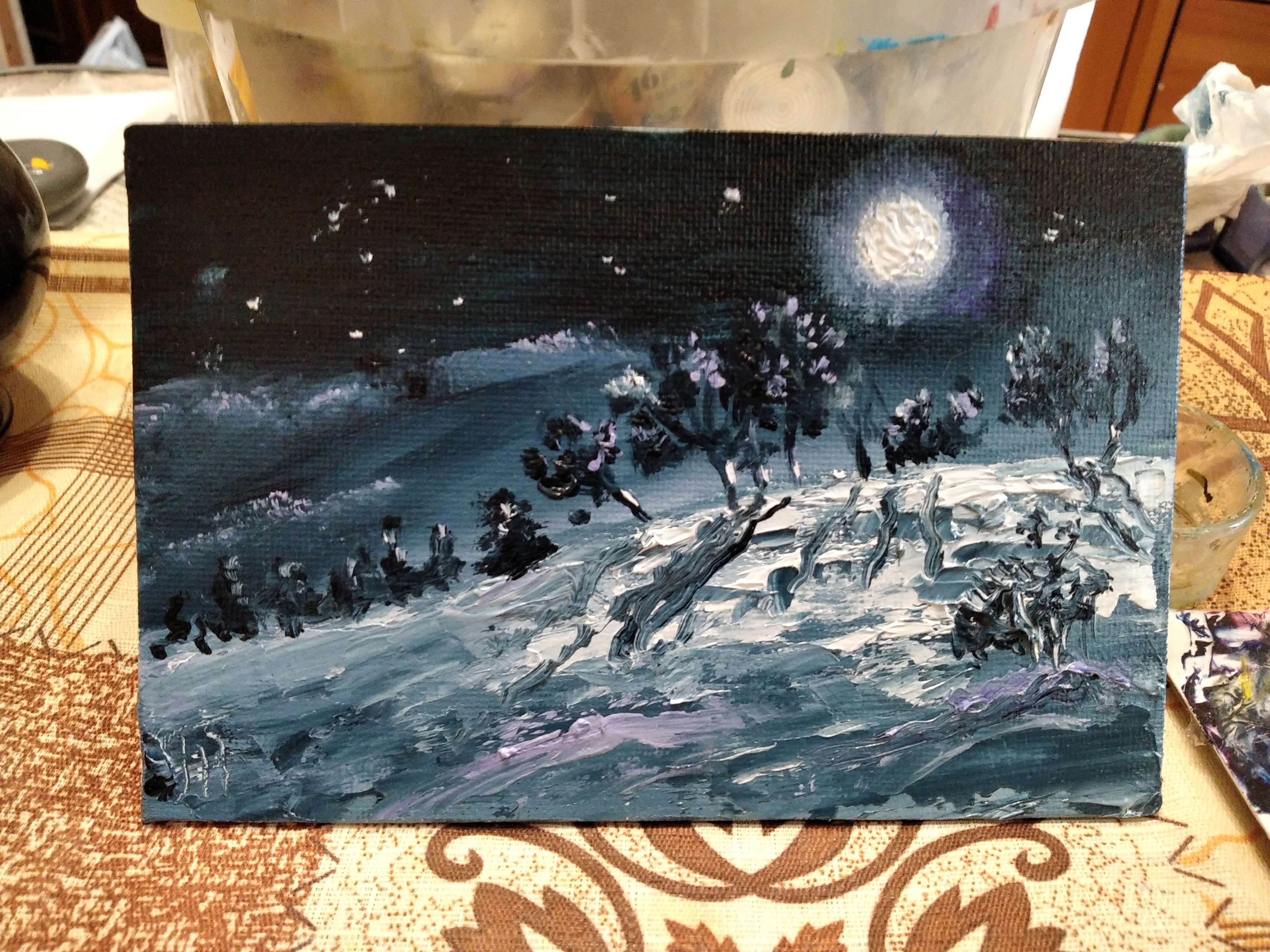 Winter night, Night landscape