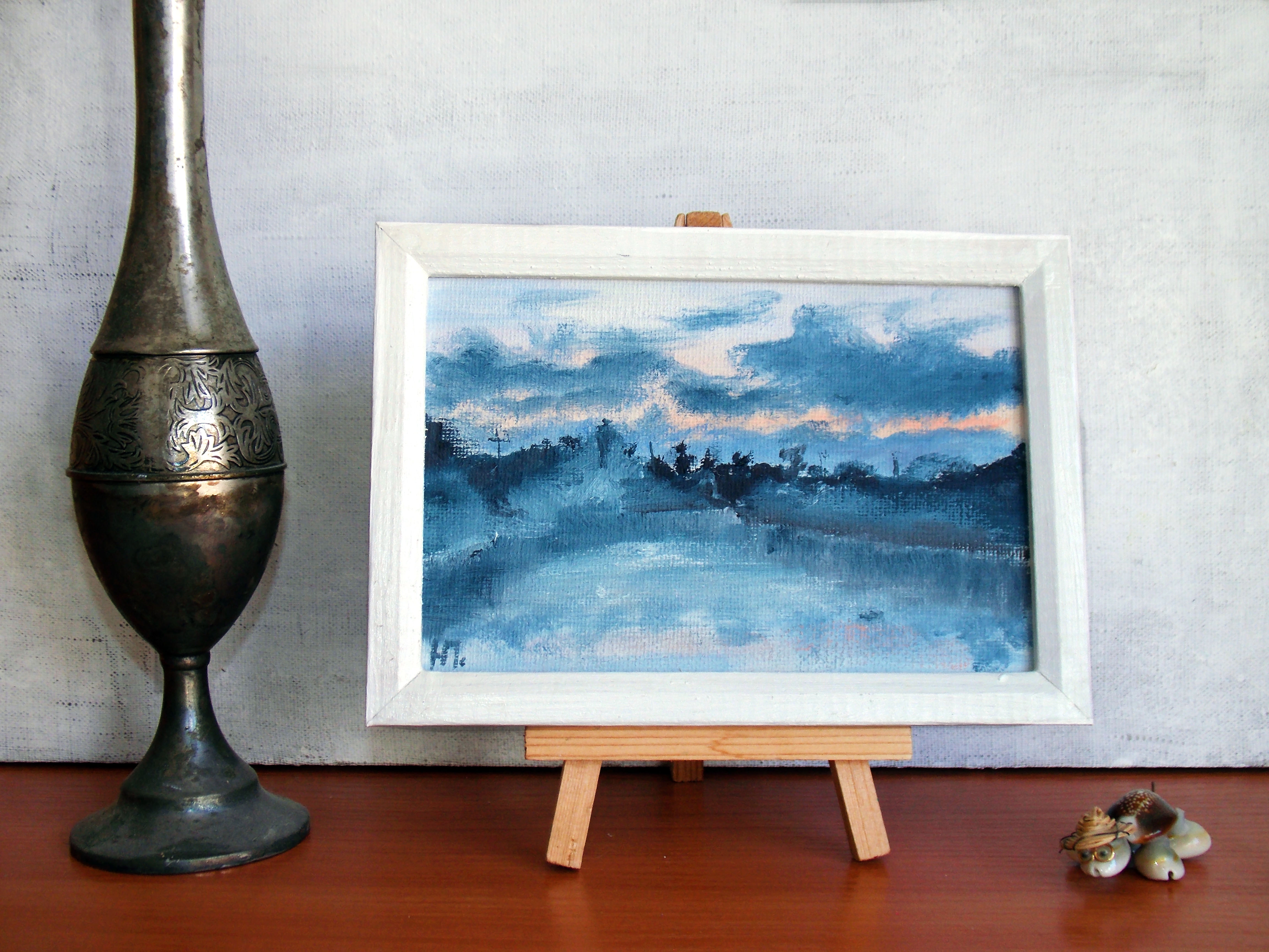 Blue sunset landscape