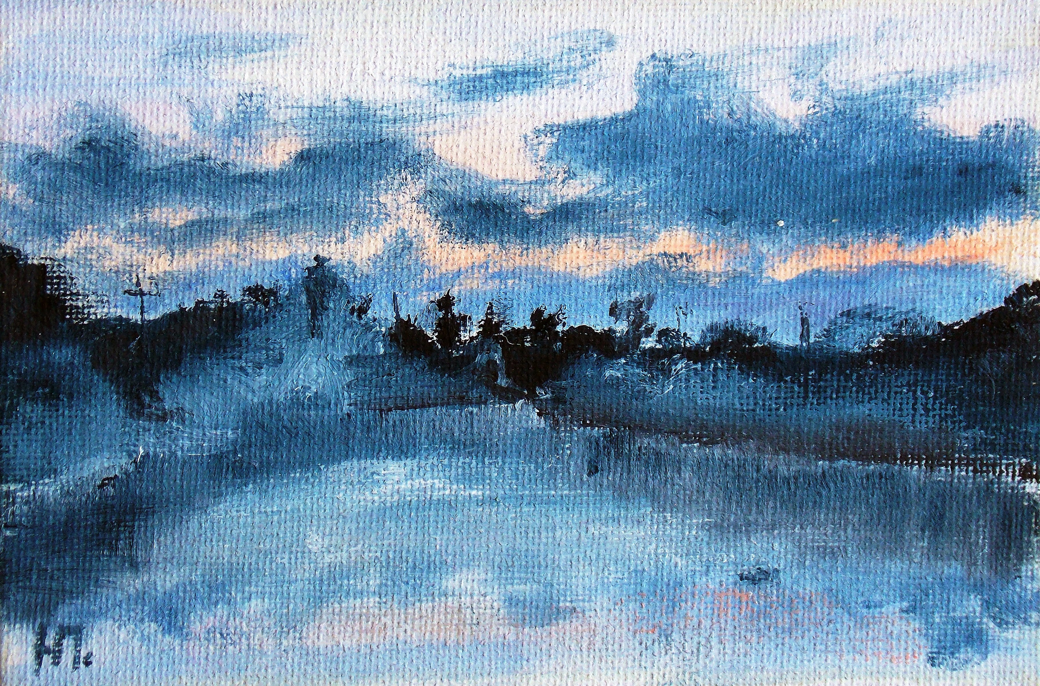 Blue sunset landscape