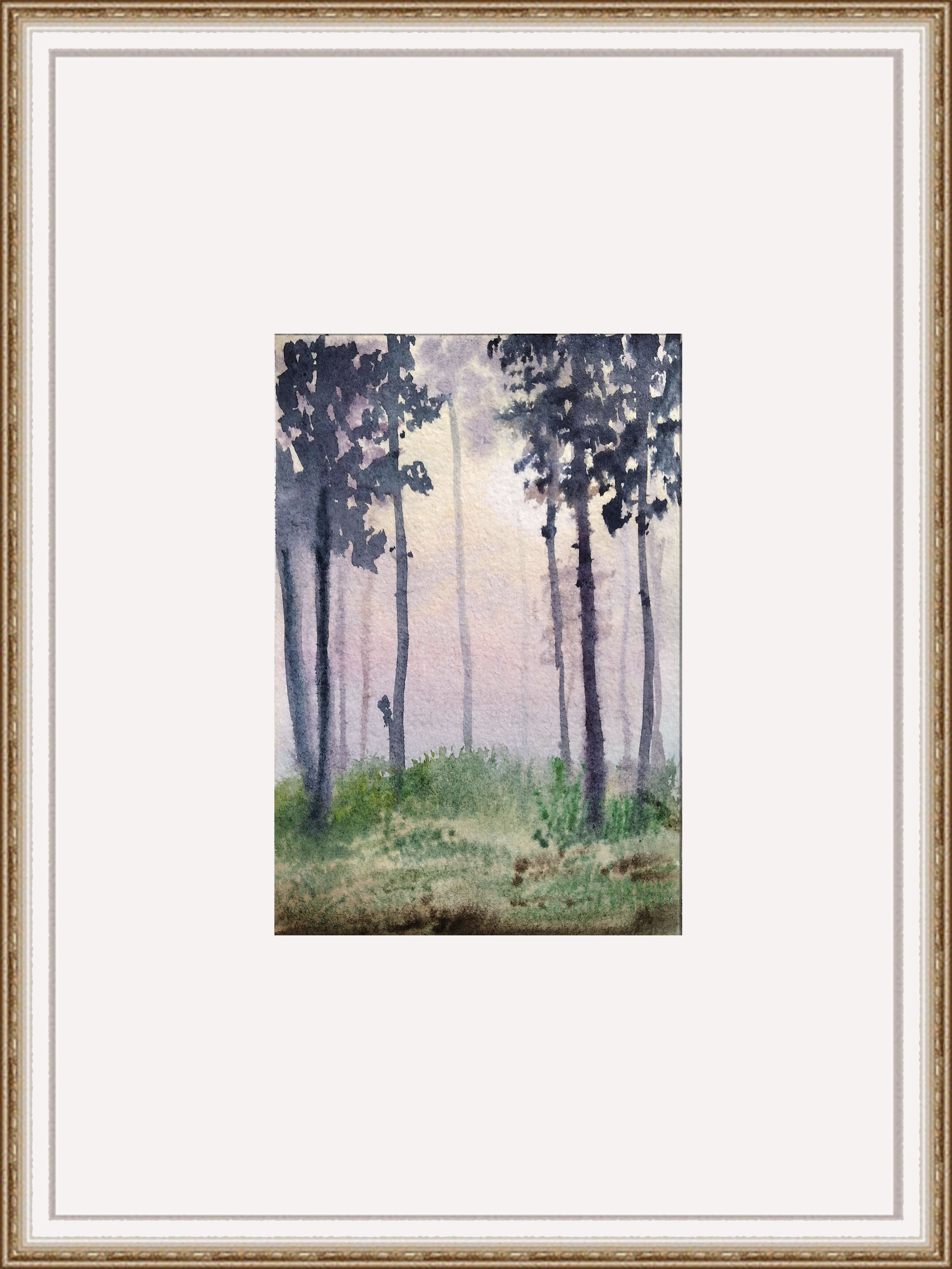 “Lilac Dawn” watercolor postcard #13, watercolor miniatures