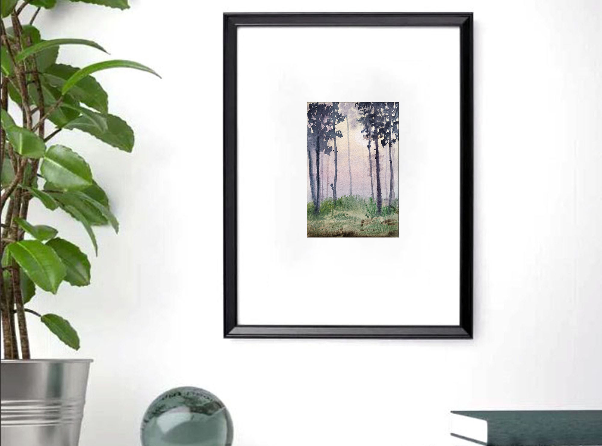 “Lilac Dawn” watercolor postcard #13, watercolor miniatures