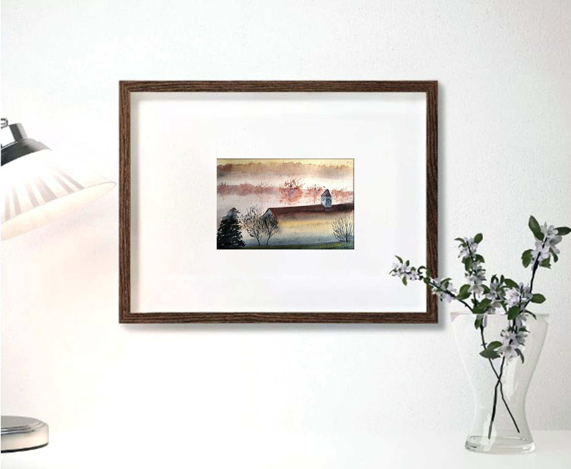 “Fog” watercolor postcard #16, watercolor miniatures