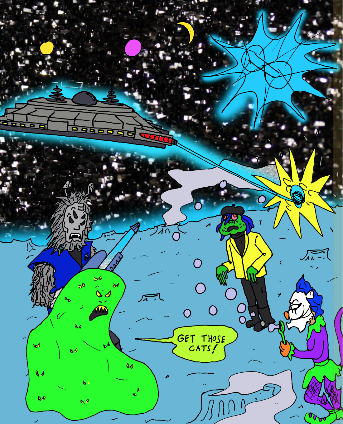 Cosmic Cats Coloring Comic Book