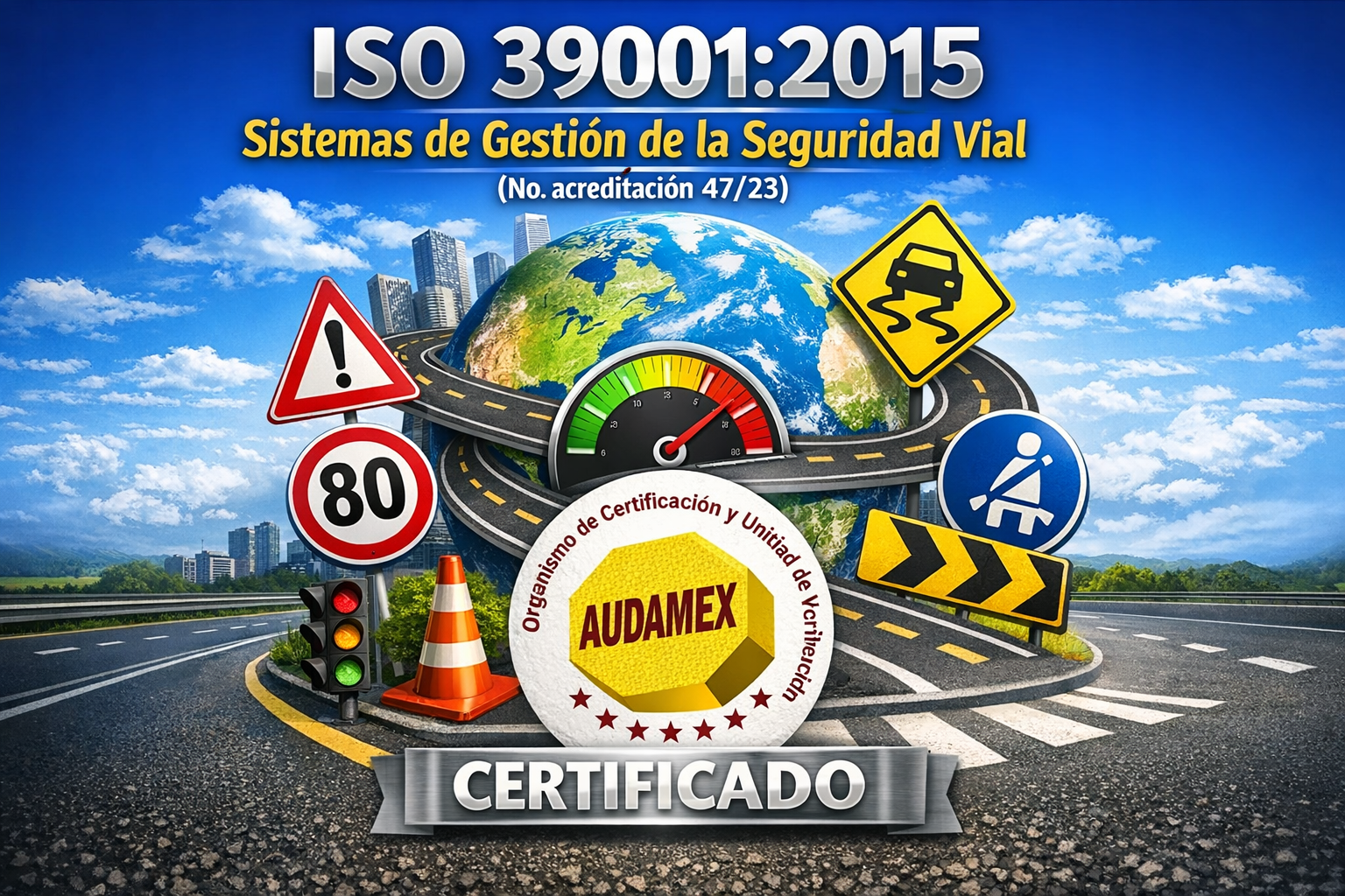 •	ISO 39001:2015 Sistemas de gestión de la seguridad vial (No. acreditacion 47/23)