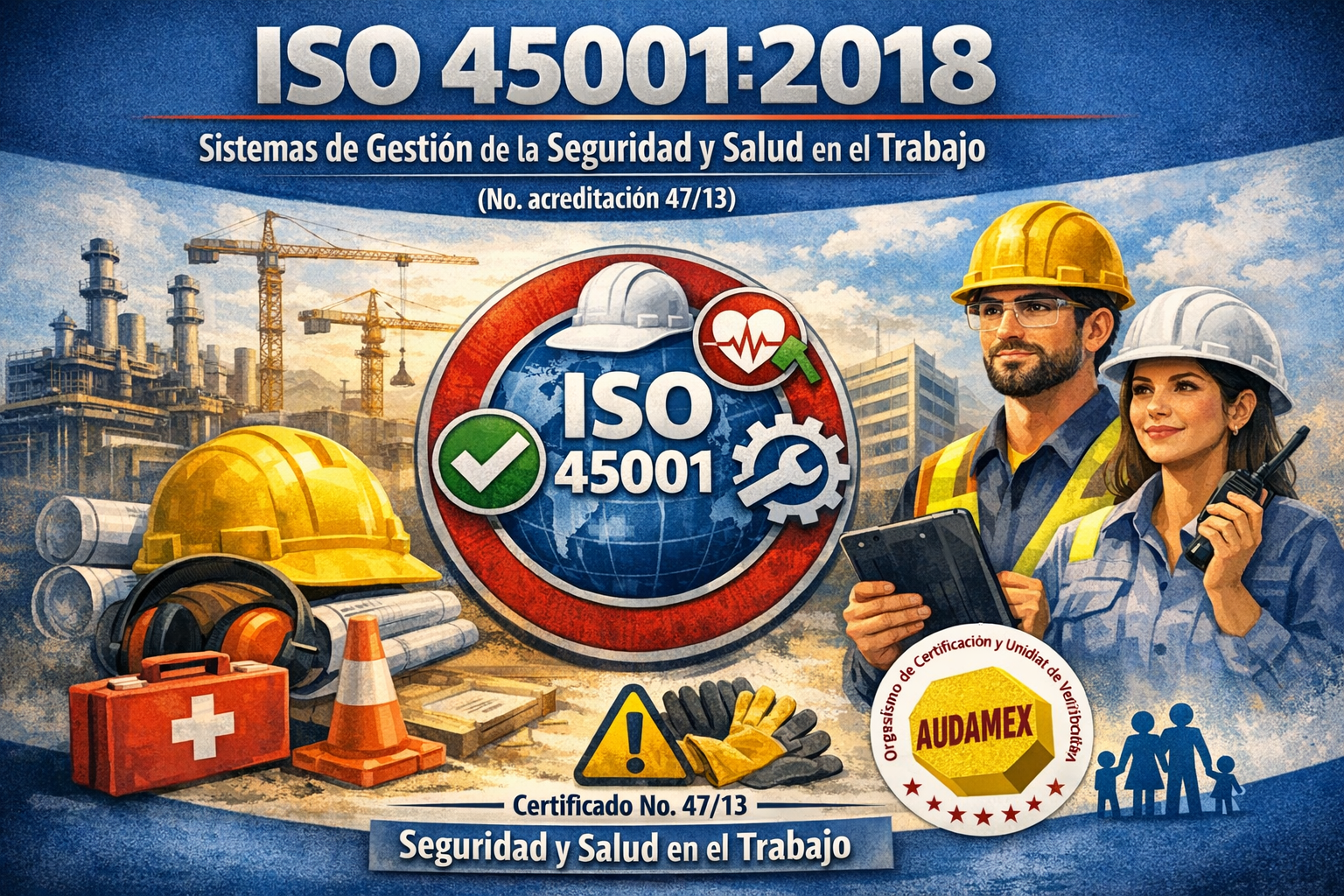 •	ISO 45001:2018 Sistemas de Gestión de la Seguridad y Salud en el Trabajo (No. acreditacion 47/13)