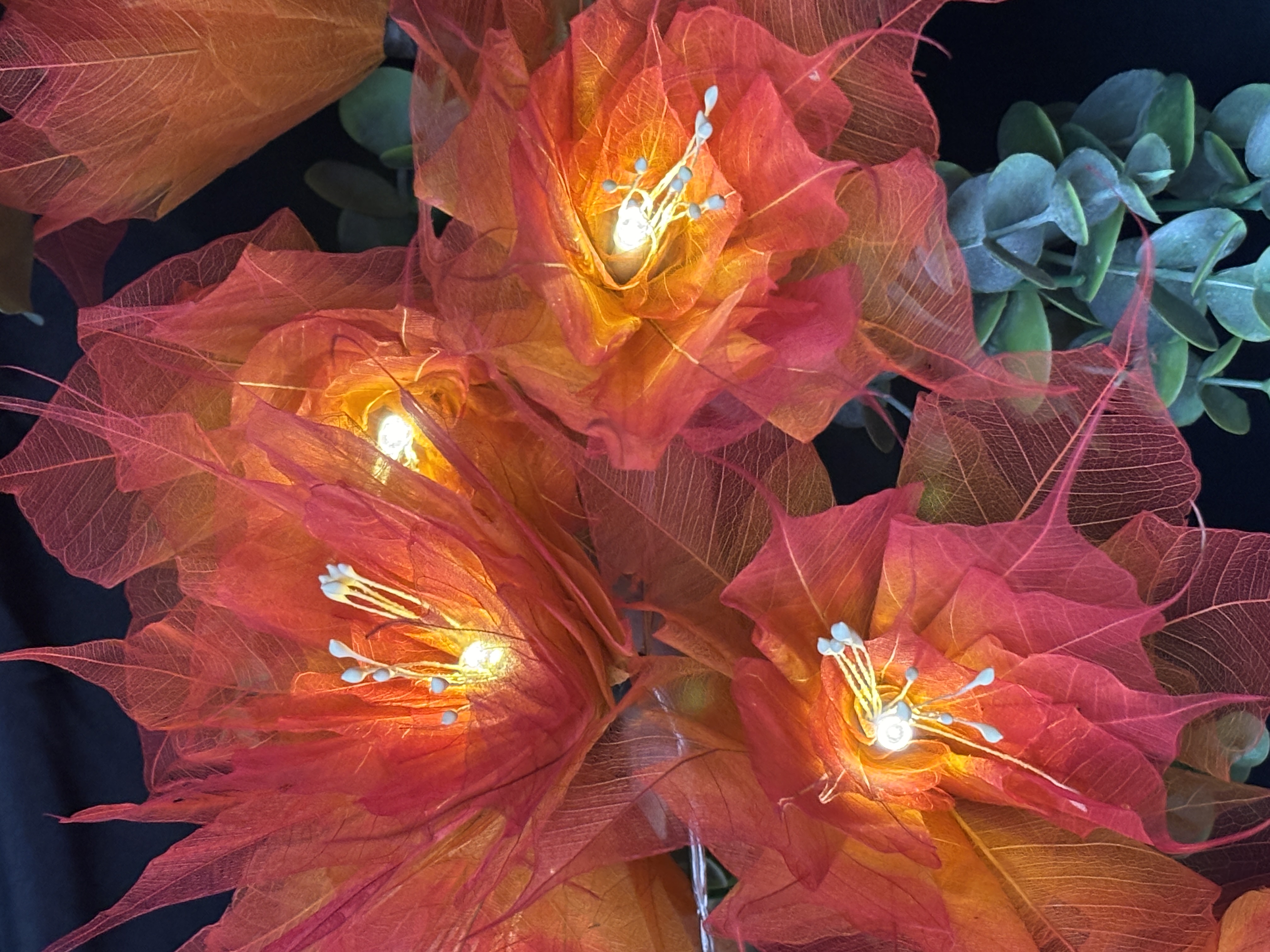 LA GRANDE PIVOINES ORANGE/ROUGE