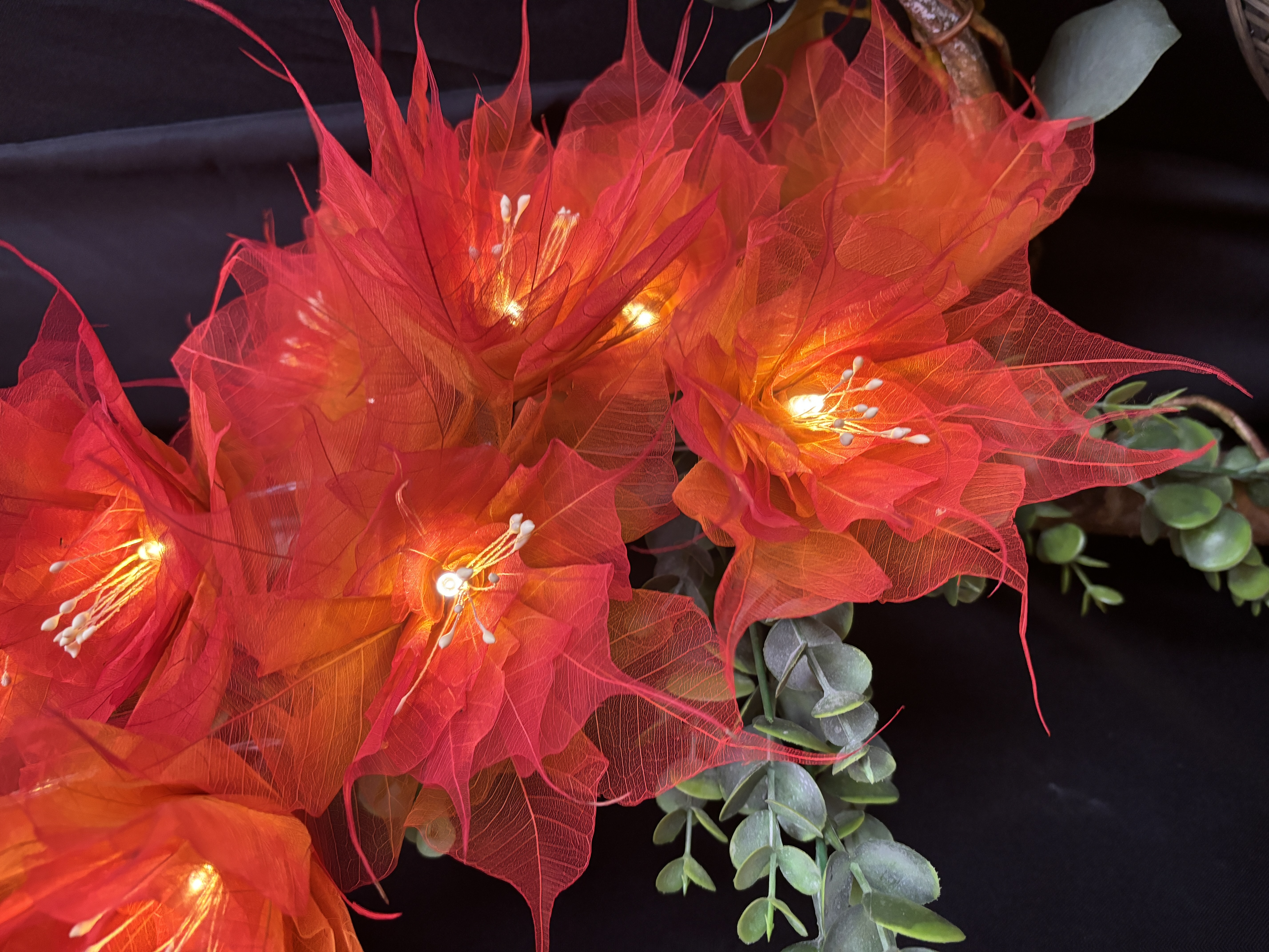 LA GRANDE PIVOINES ORANGE/ROUGE