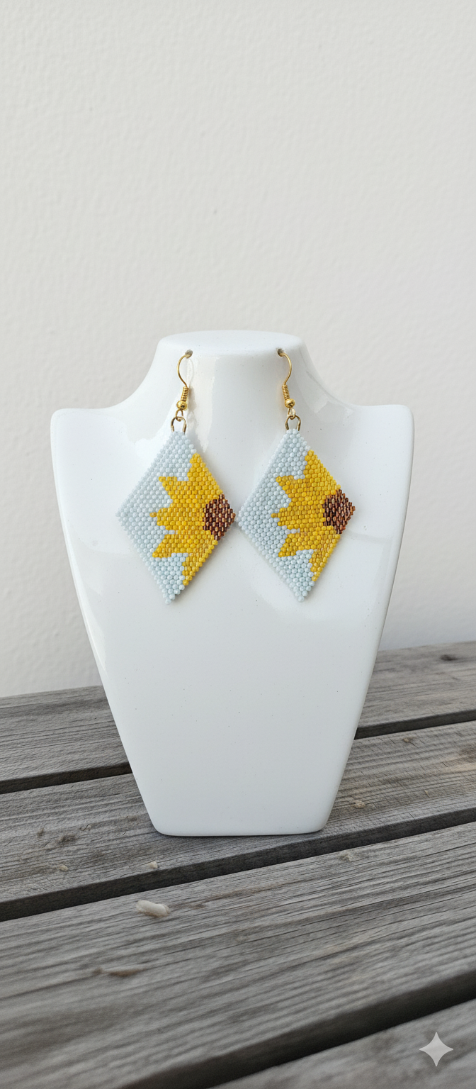 Boucles d'Oreilles Tissées "Eclat Solaire"