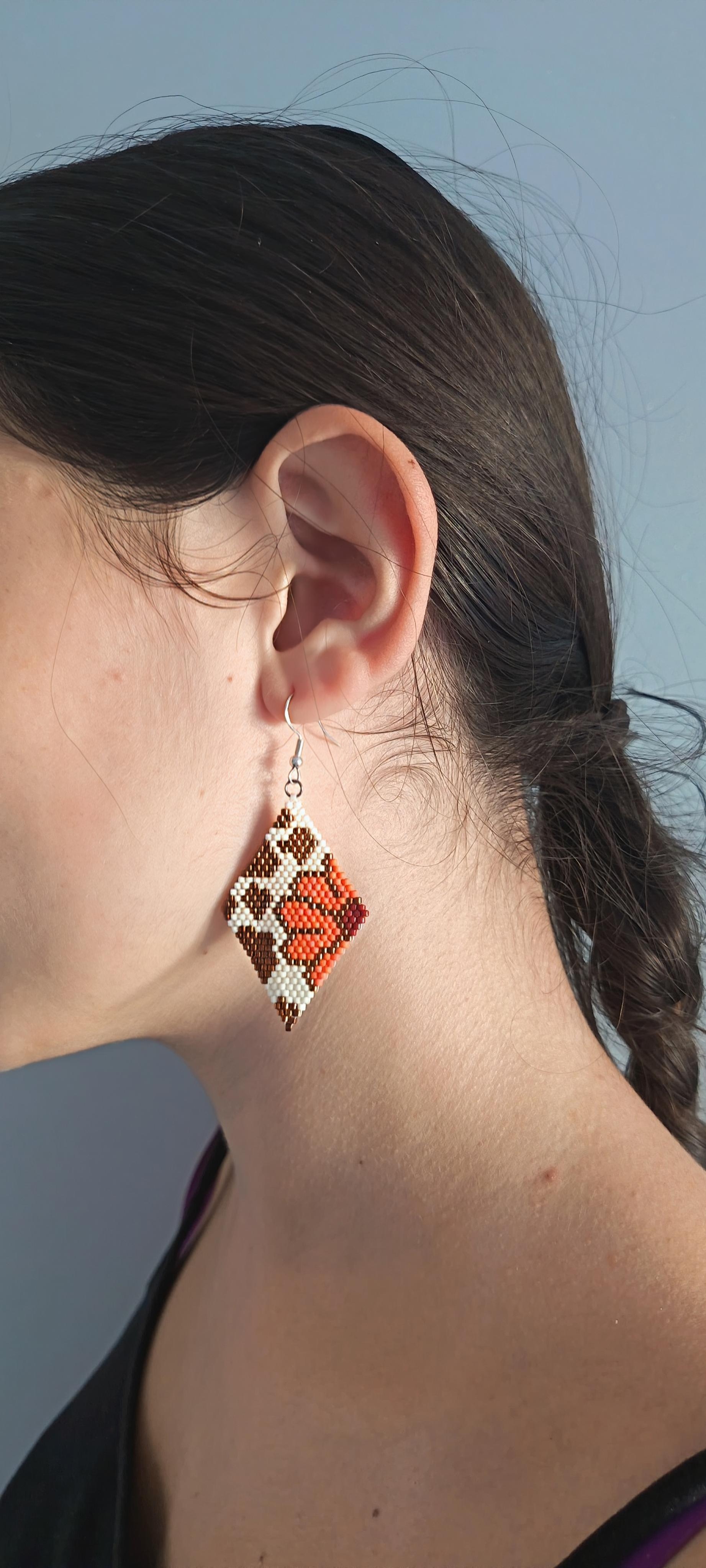 Boucles d'Oreilles Tissées "A l'aube de l'automne"