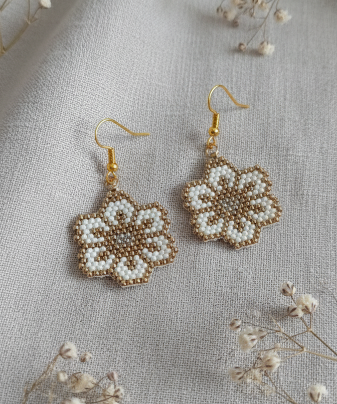 Boucles d'oreilles fleuries en perles Miyuki