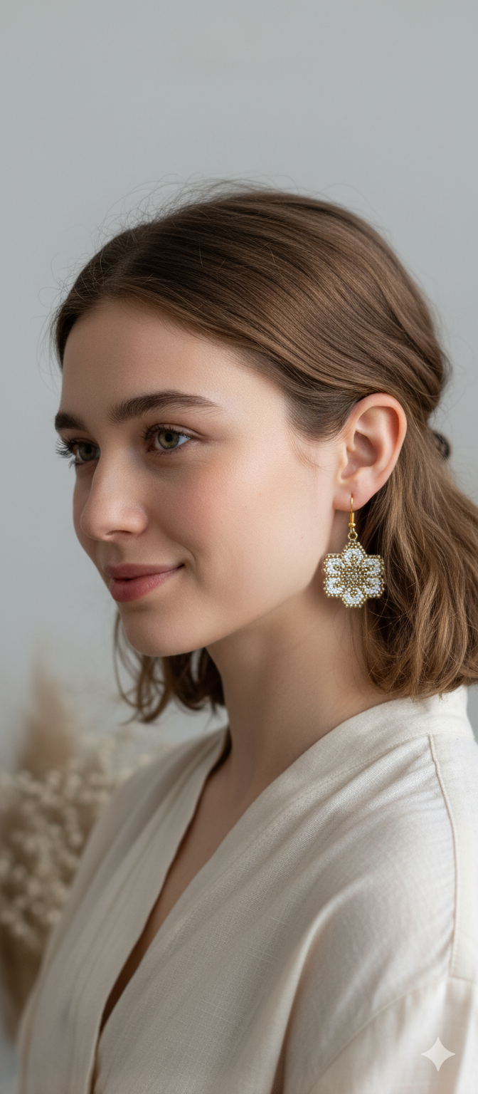 Boucles d'oreilles fleuries en perles Miyuki