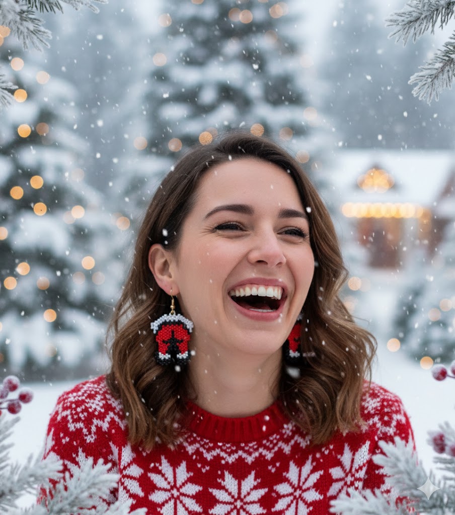Boucles d'oreilles "Le Père Noël est coincé"