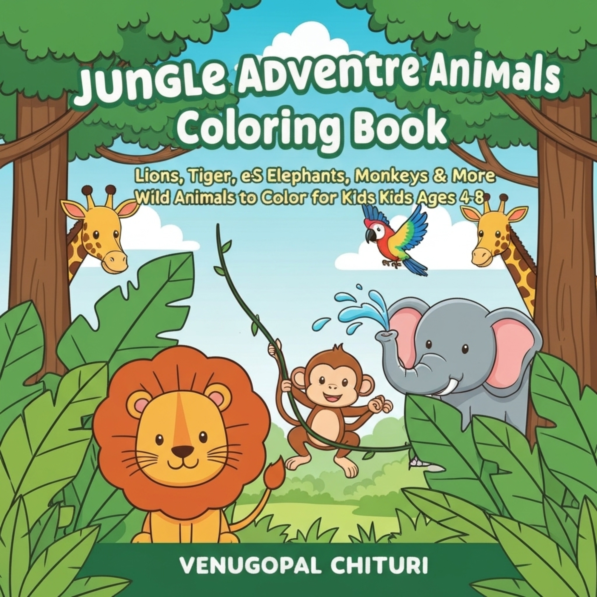 Jungle Adventure Animals Coloring Book