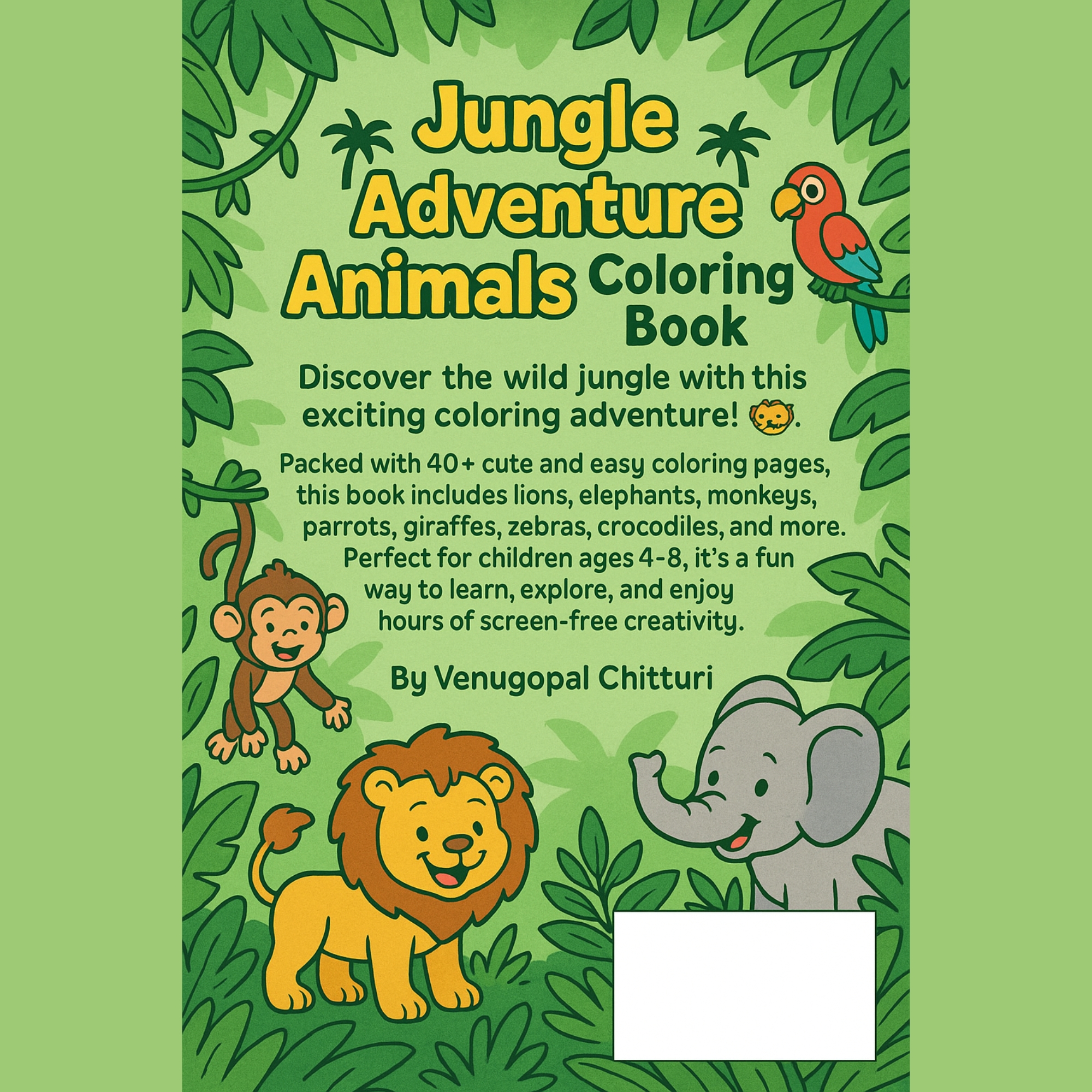 Jungle Adventure Animals Coloring Book