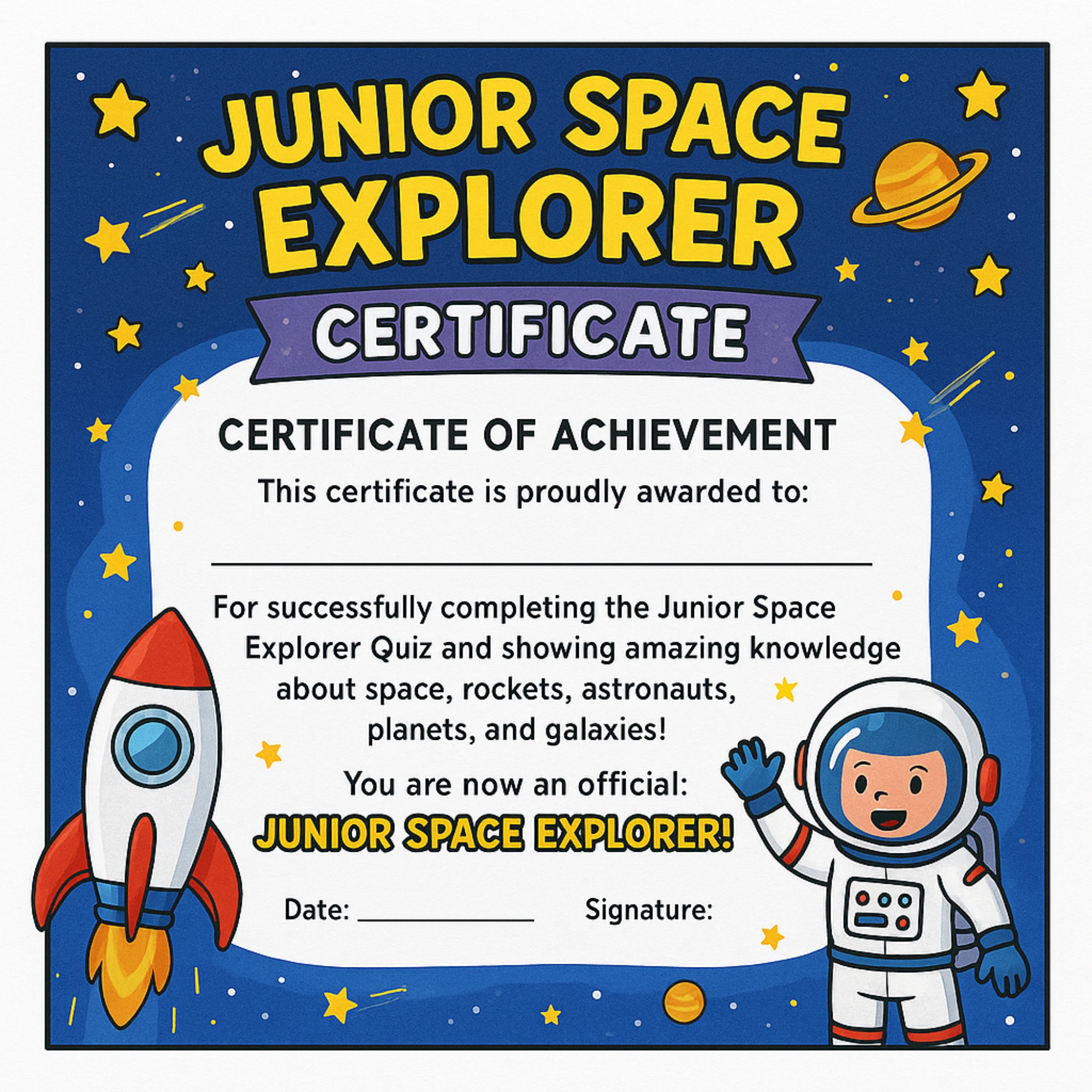Space Adventure Coloring Book for Kids