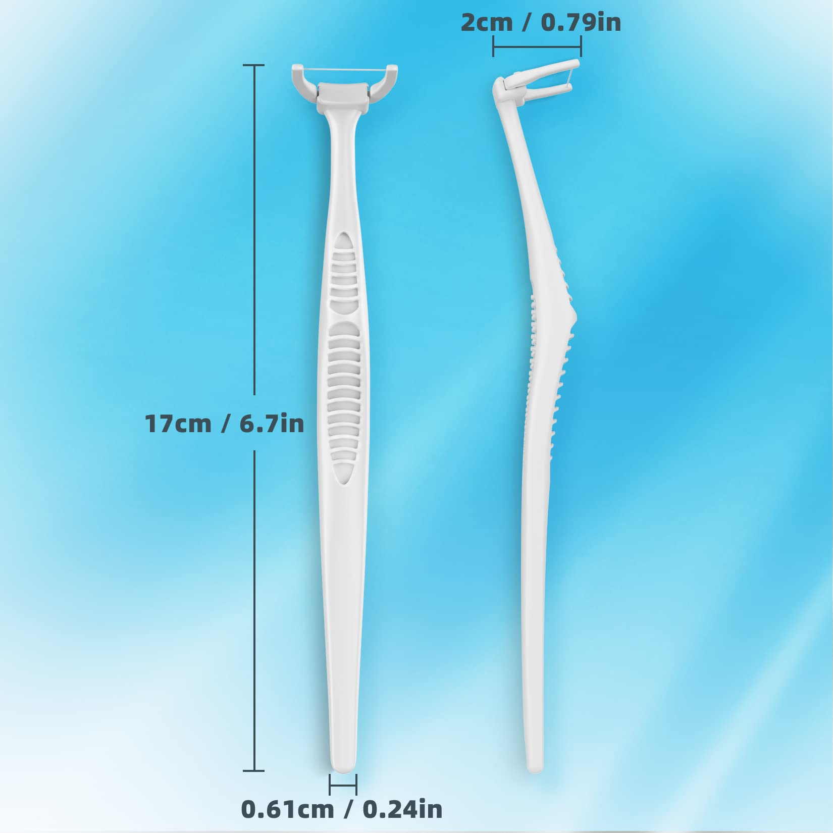 Dental Floss Clean Dental Flossers Kit with 1 Handles and 60 flosser Refill Heads Cool Mint Flavor