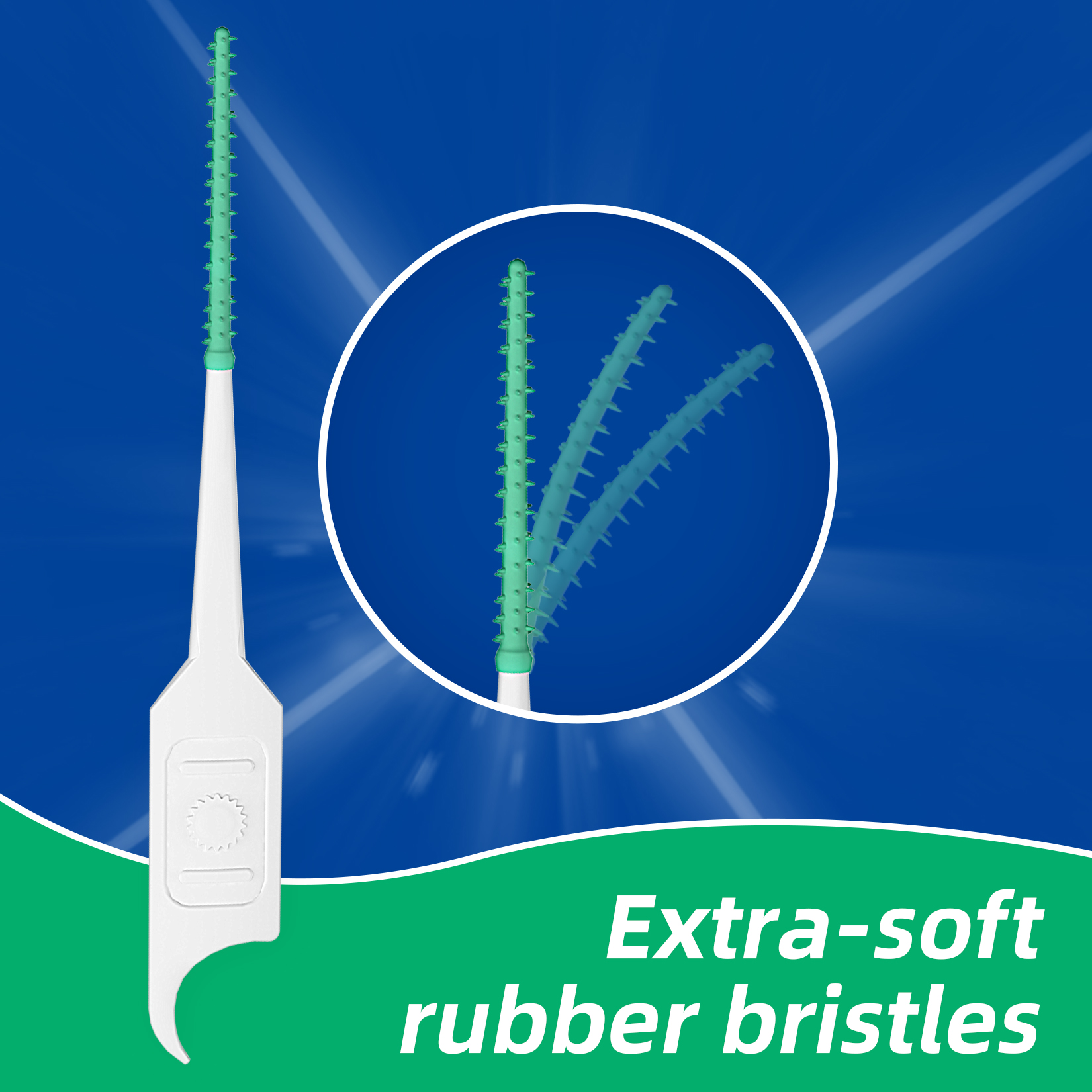 Dental Picks Soft Tooth Picks for Teeth Cleaning, Easy to Use Disposable Interdental Brushes with Convenient Carry Case (Green, 300 Count)