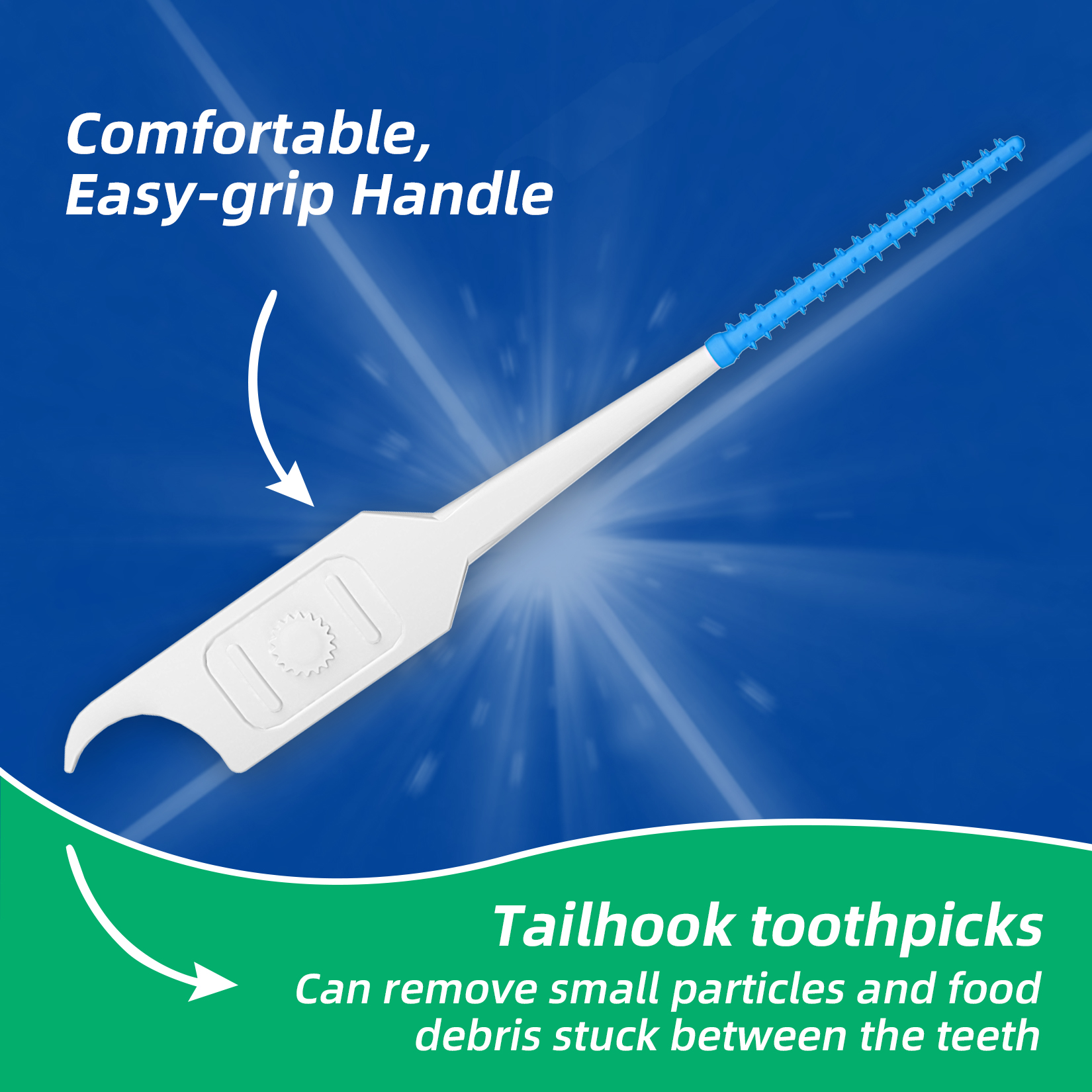 Dental Picks Soft Tooth Picks for Teeth Cleaning, Easy to Use Disposable Interdental Brushes with Convenient Carry Case (Blue, 300 Count)