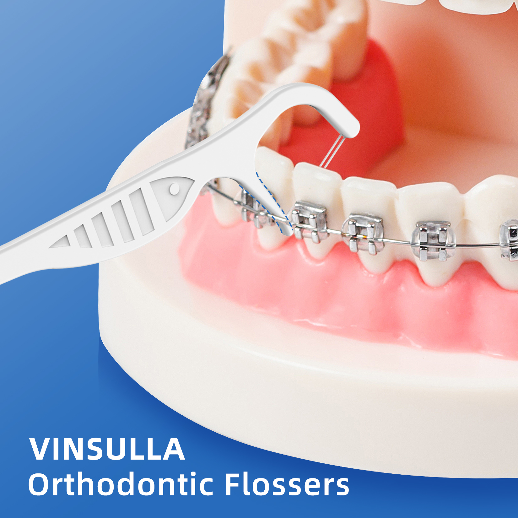 Braces Flosser, Orthodontic Flossers for Braces, Mint Flavor, 80 Count (Pack of 2)