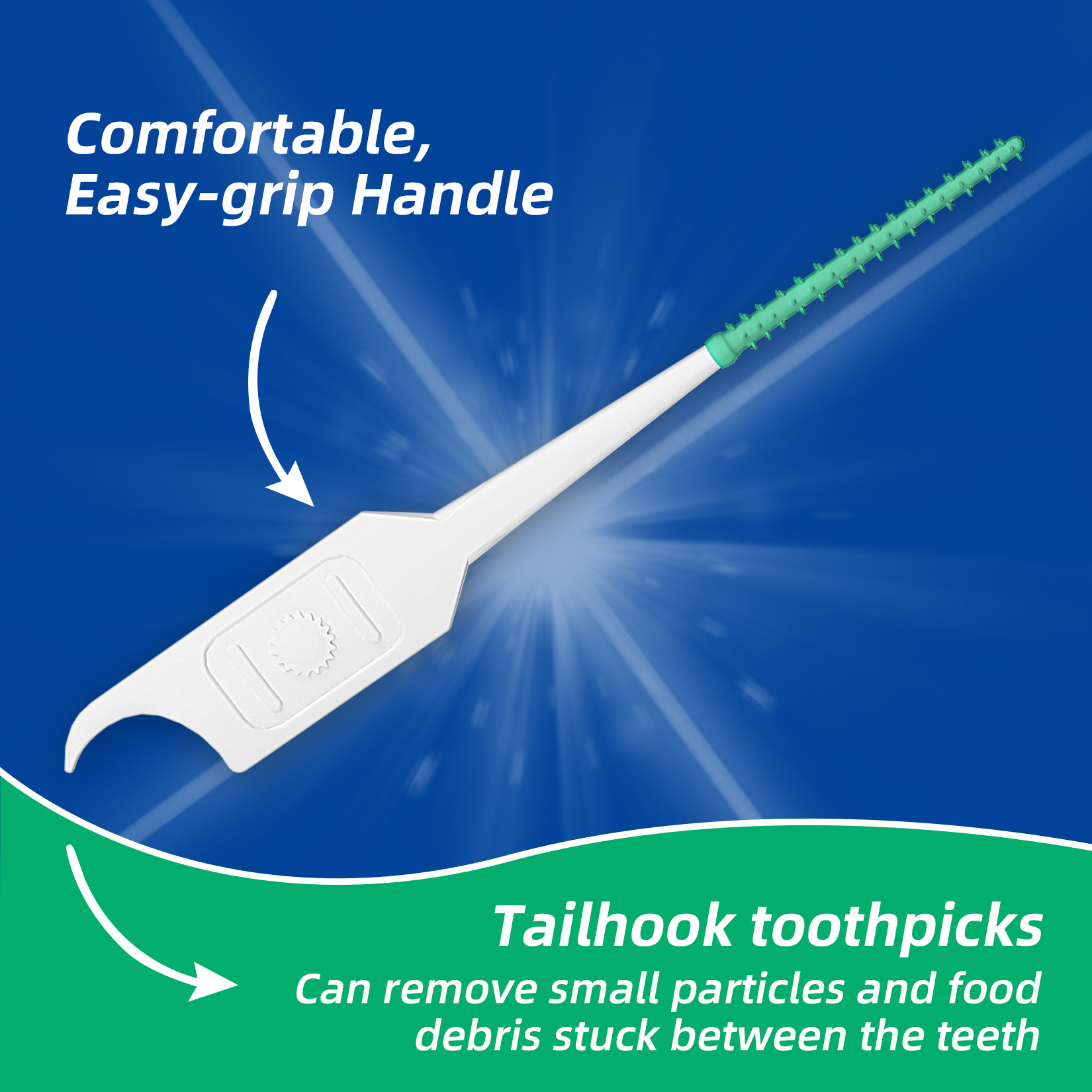 Dental Picks Soft Tooth Picks for Teeth Cleaning, Easy to Use Disposable Interdental Brushes with Convenient Carry Case (Green, 300 Count)